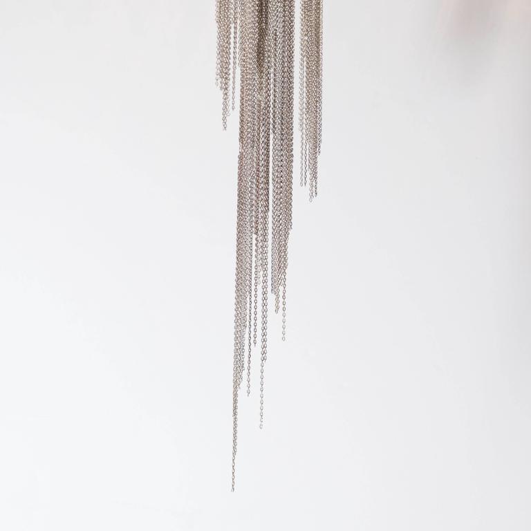 Modern Polished Stainless Steel Mesh "Atlantis" Chandelier by Barlas