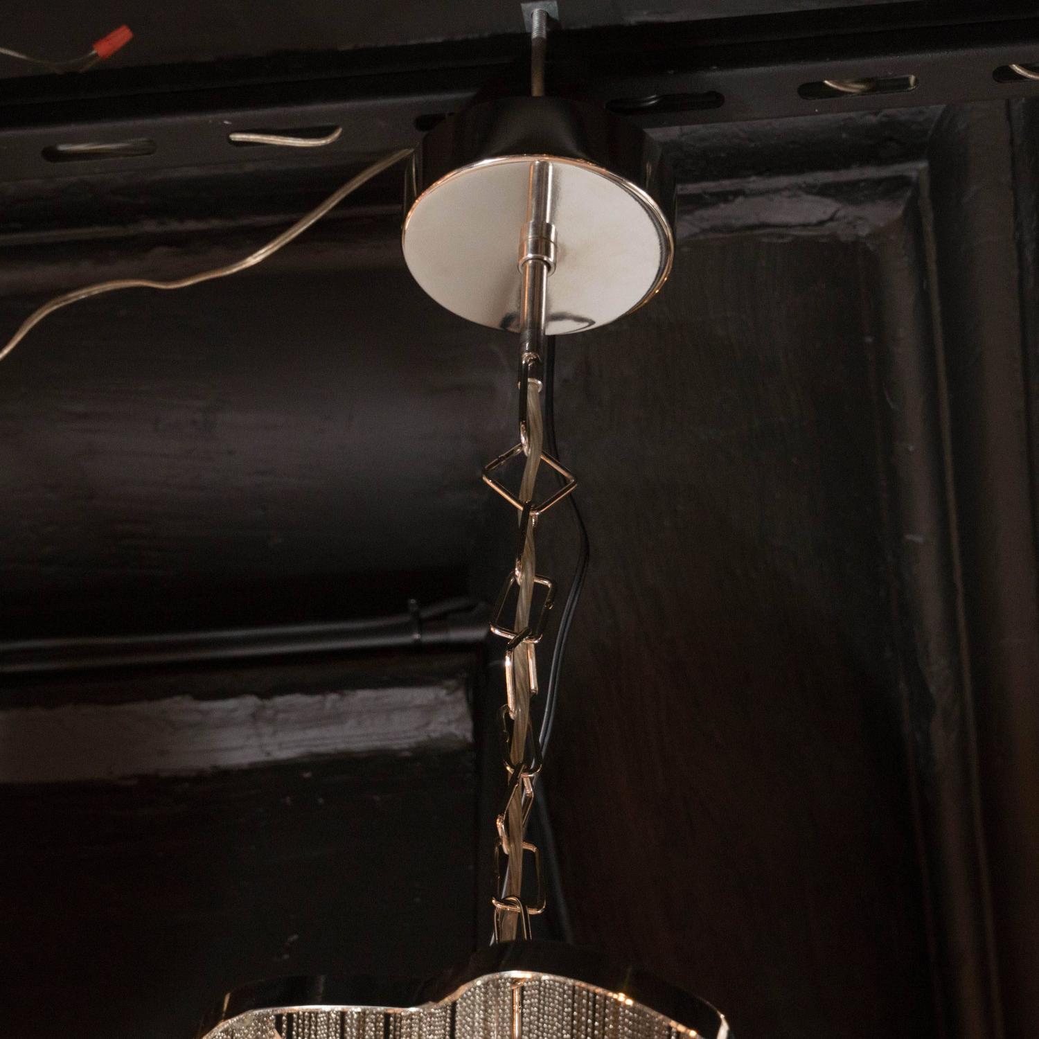 Modern Polished Stainless Steel Mesh "Atlantis" Chandelier by Barlas