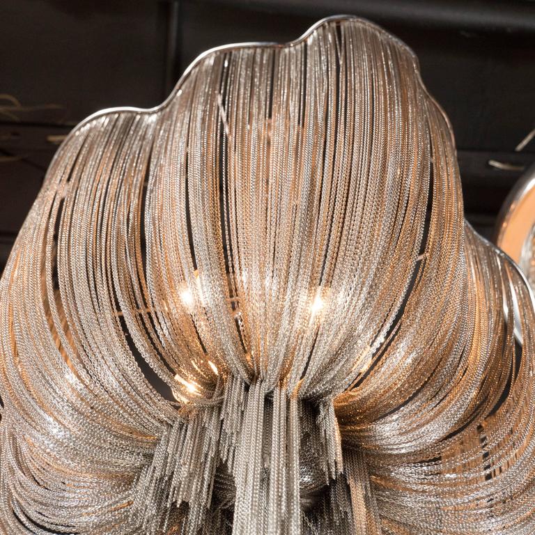 Modern Polished Stainless Steel Mesh "Atlantis" Chandelier by Barlas