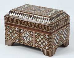Large Middle Eastern Moorish Turkish Mother-of-Pearl Inlaid Jewelry Box