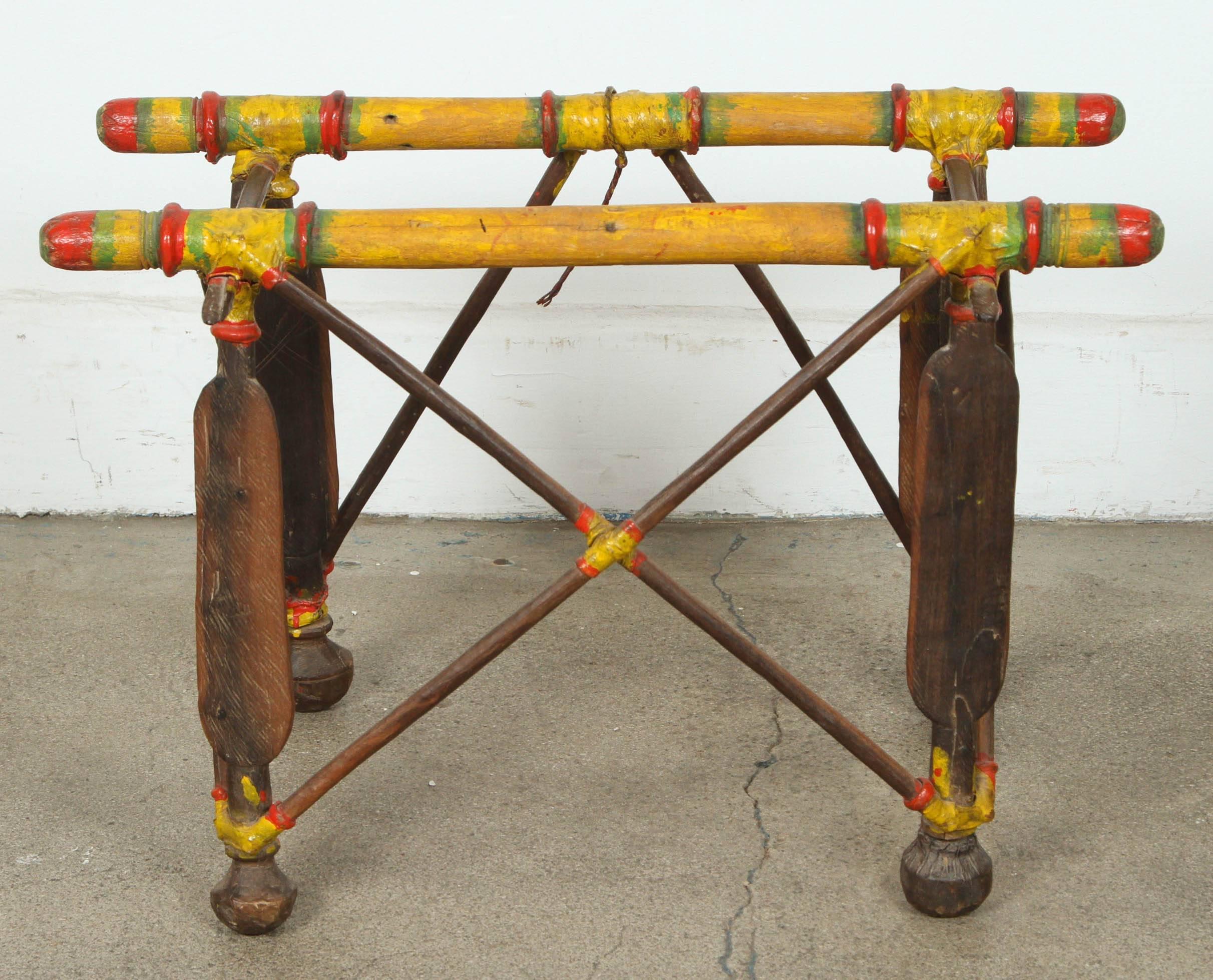 African Tribal Tuareg Camel Saddle Stand Side Table In Good Condition In North Hollywood, CA