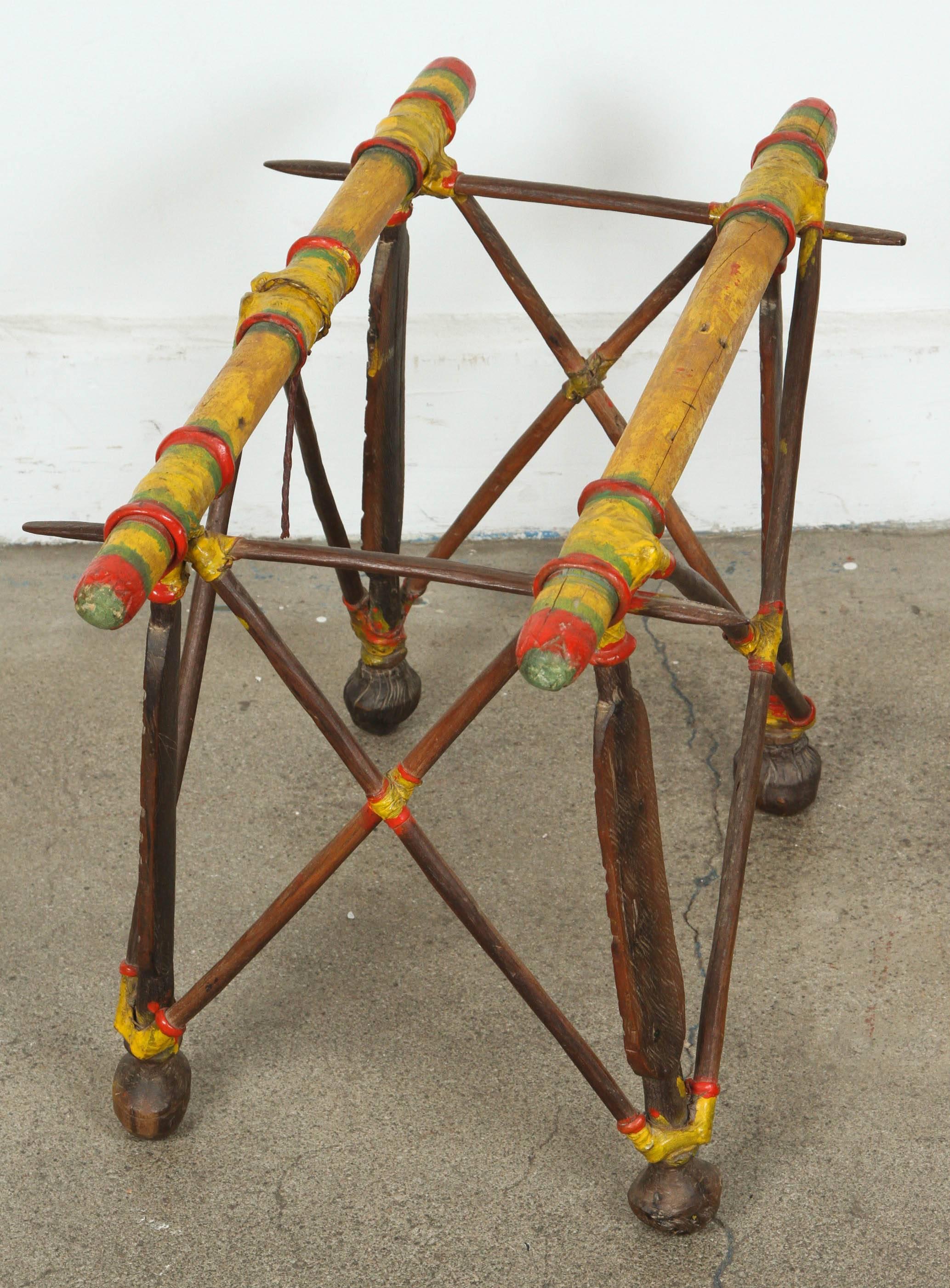 African Tribal Tuareg Camel Saddle Stand Side Table 1