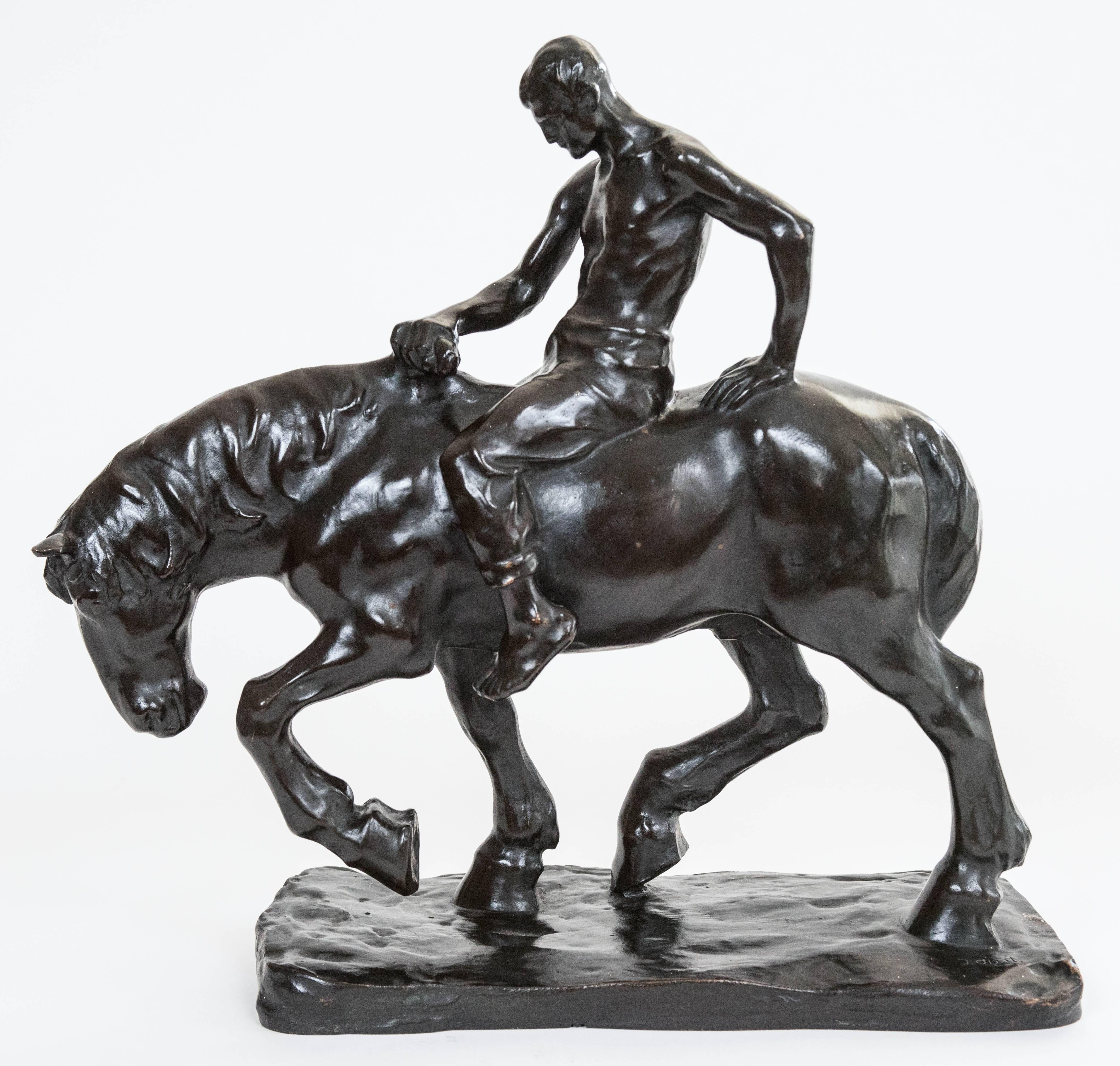 Julius Obst Bronze Sculpture Cavalier 1
