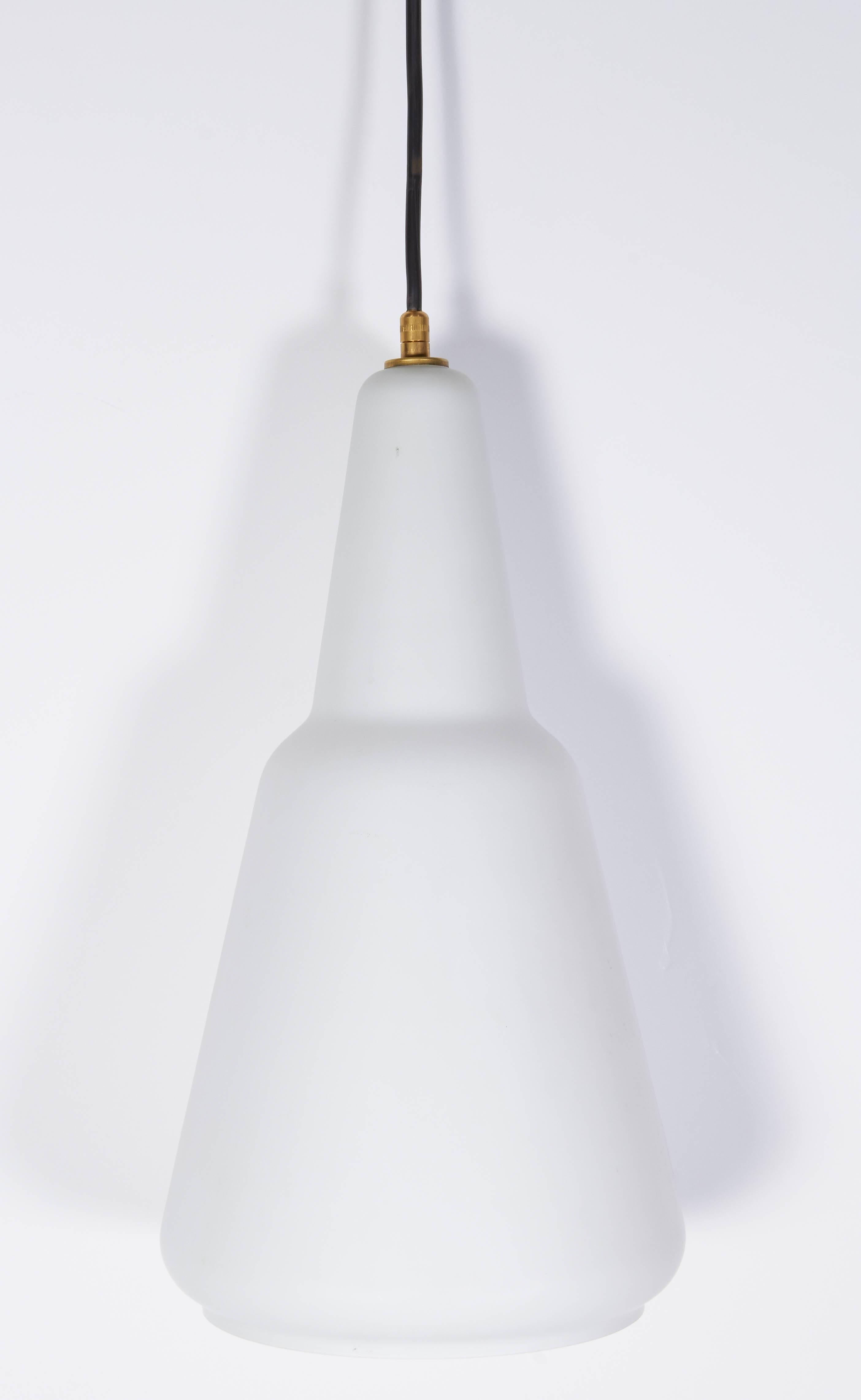 Large Italian 1950s Case Glass Pendant Light For Sale 4