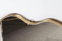Italian 1950s Brass Frame Shield Shape Mirror