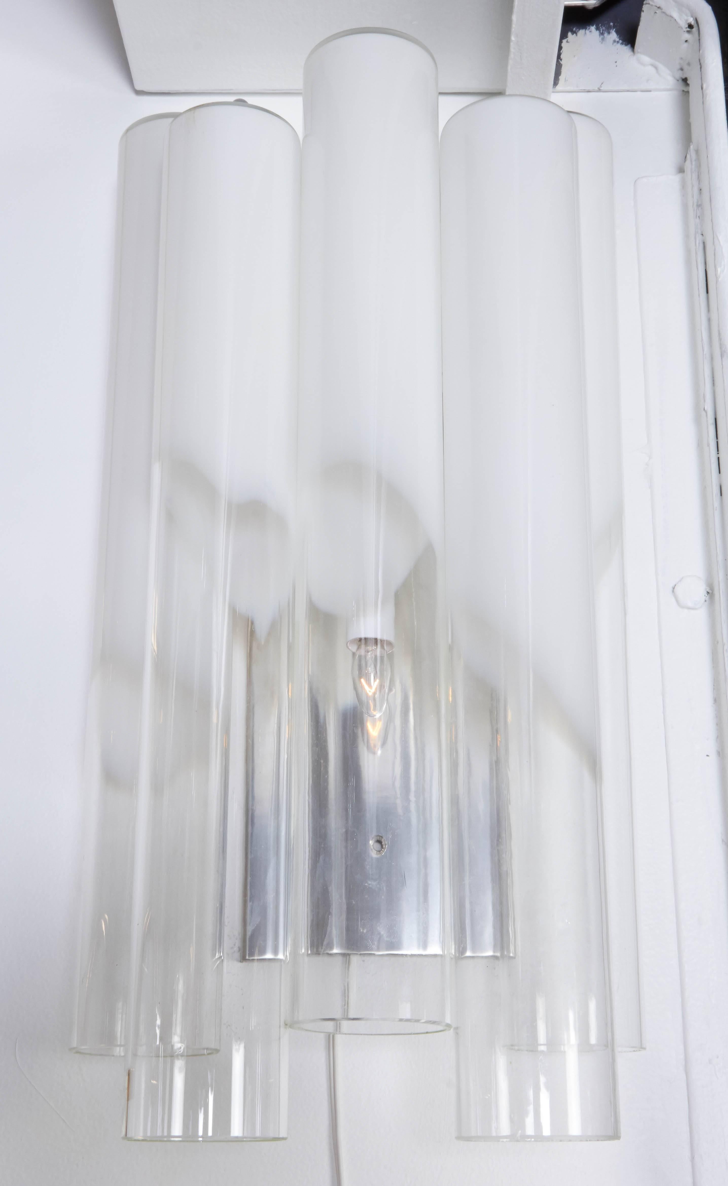 Pair of Italian Glass Tube Sconces by A. V. Mazzega 3