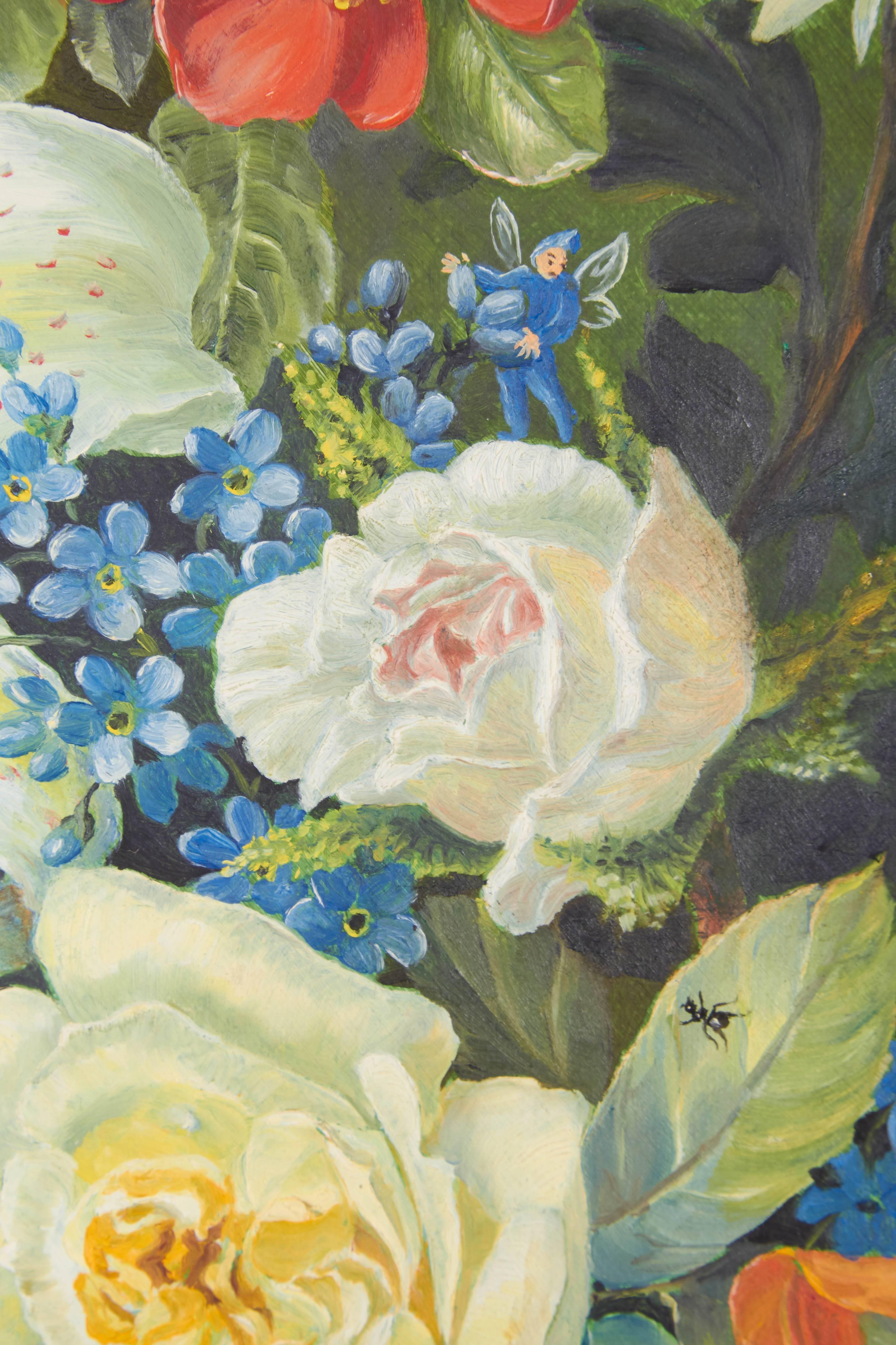 Canvas Floral Still Life Painting by Ethelwyn Shiel
