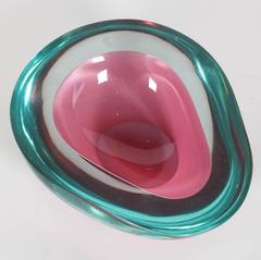 Italian Cenedese Sommerso Geode Art Glass Bowl