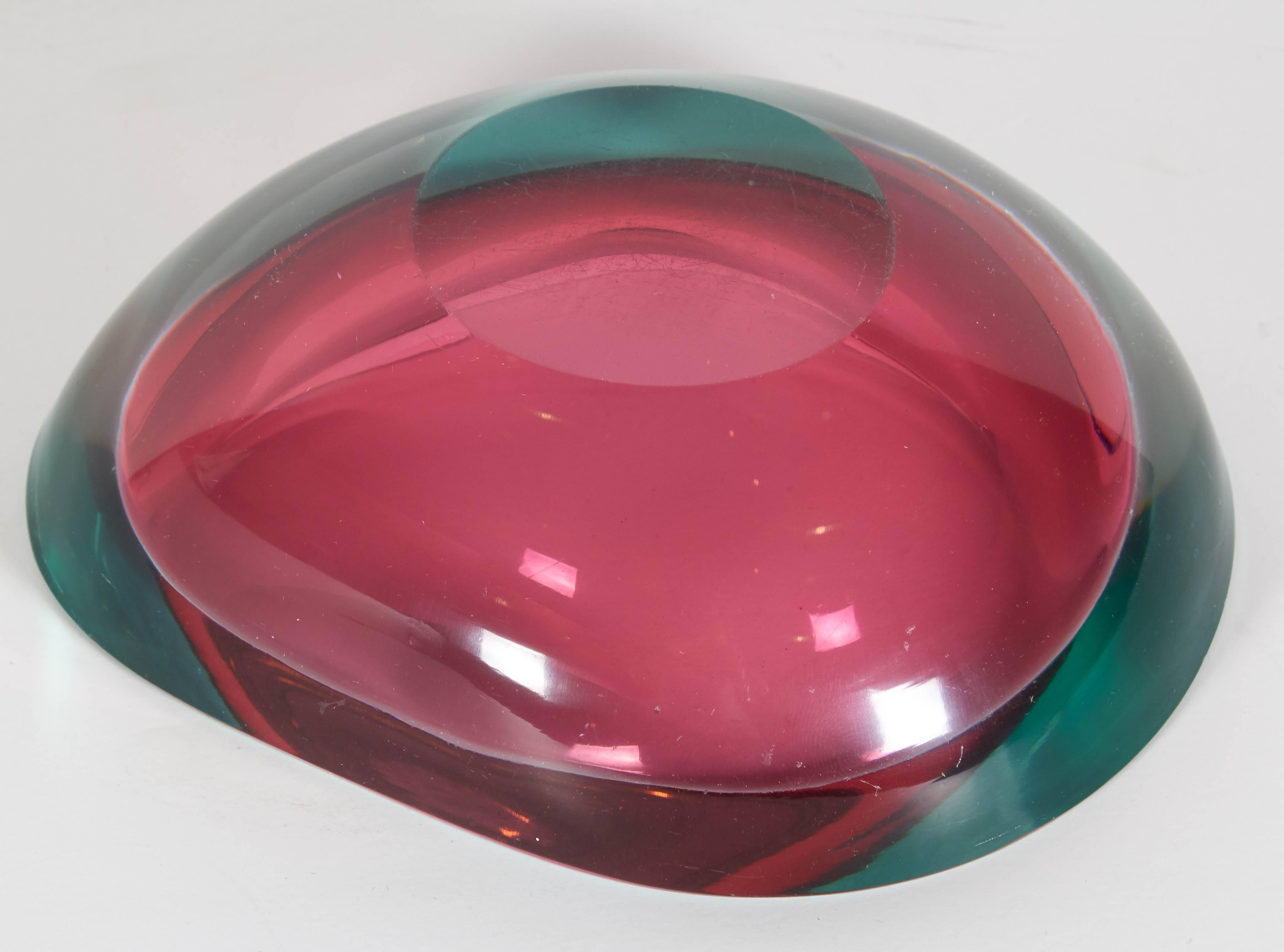 Italian Cenedese Sommerso Geode Art Glass Bowl For Sale 3