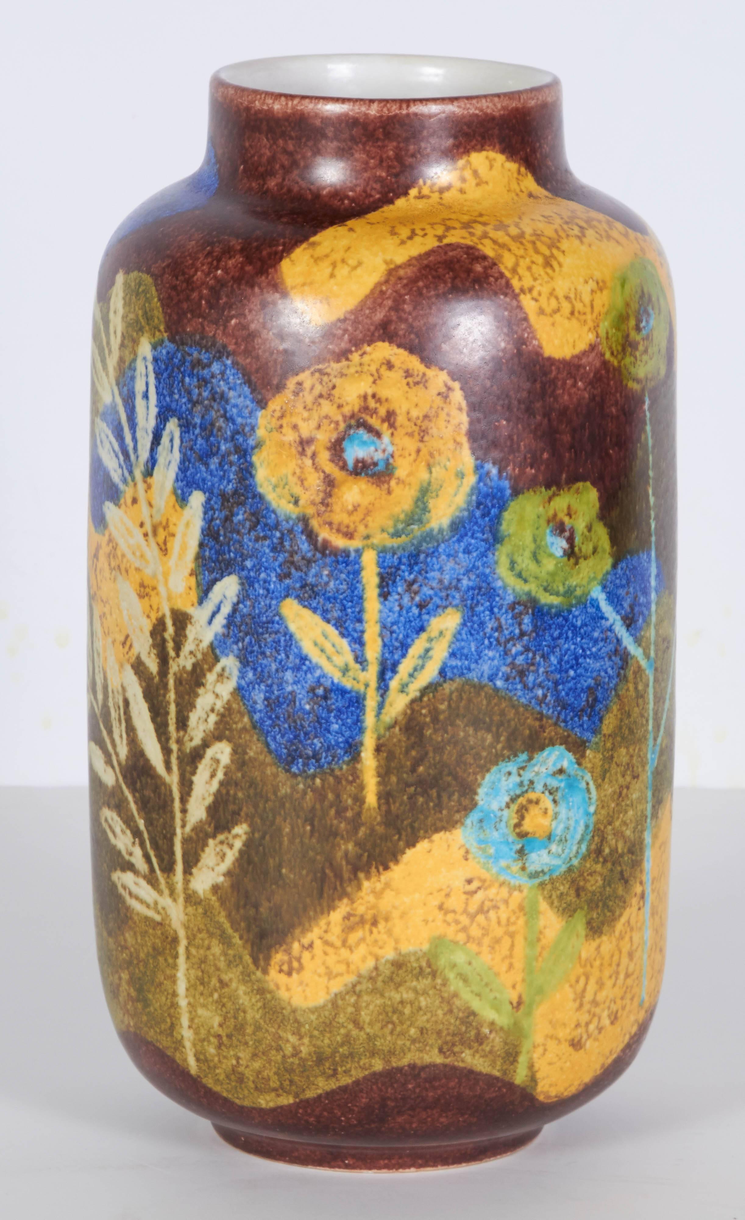 Lovely glazed ceramic vase imported by Raymor. Please contact for location.