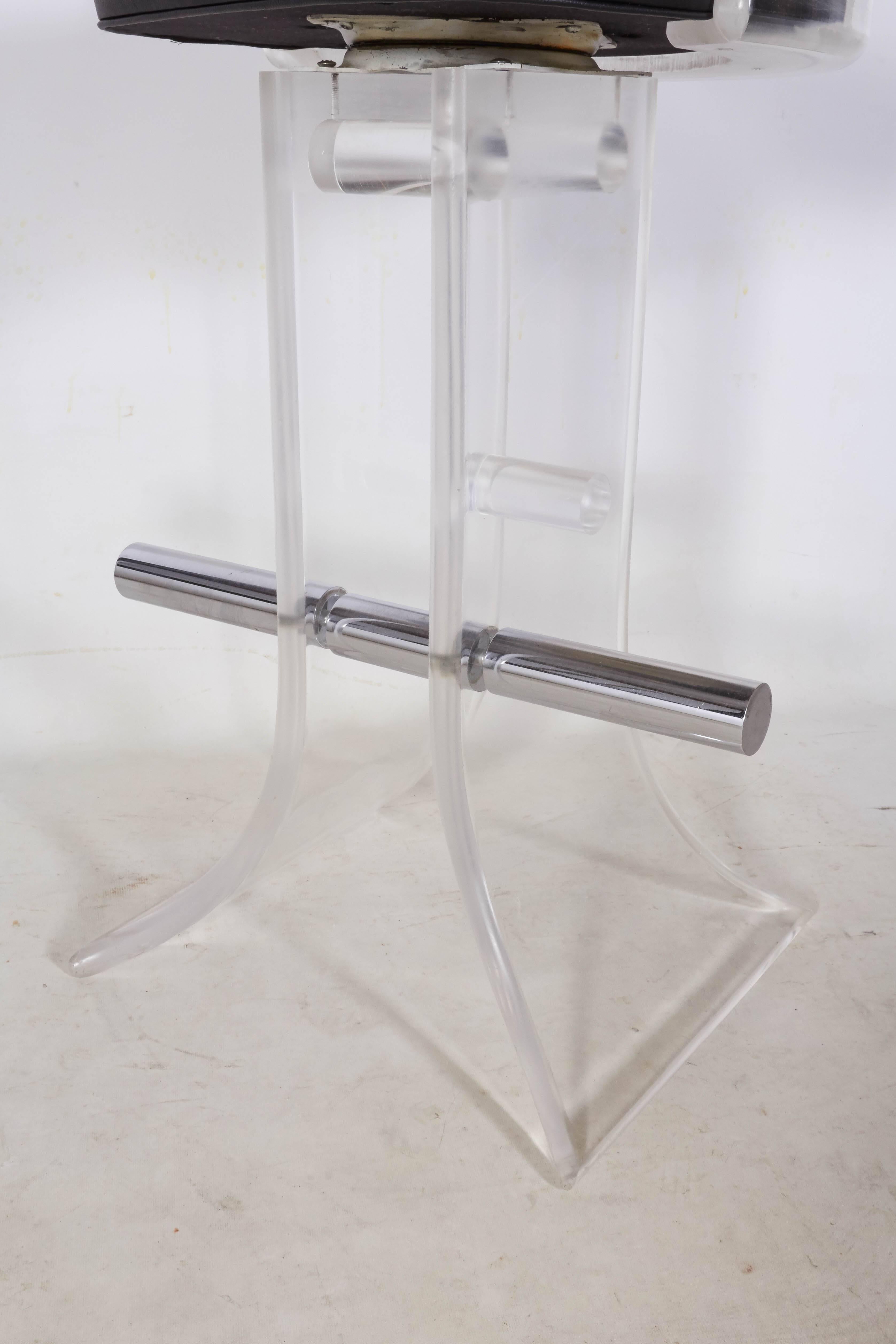 Pair of Lucite Bar Stools by Charles Hollis Jones 3