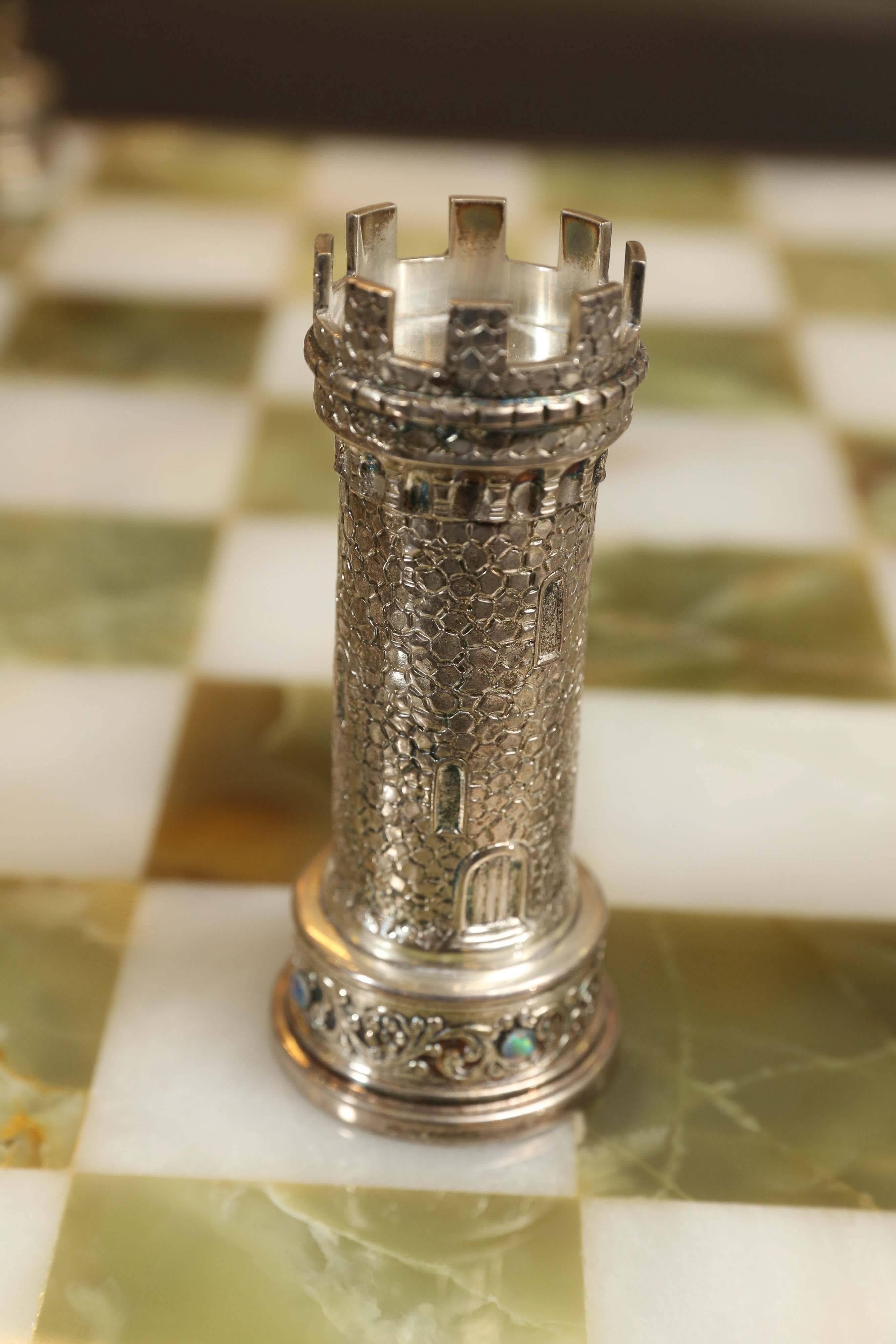 solid silver chess set