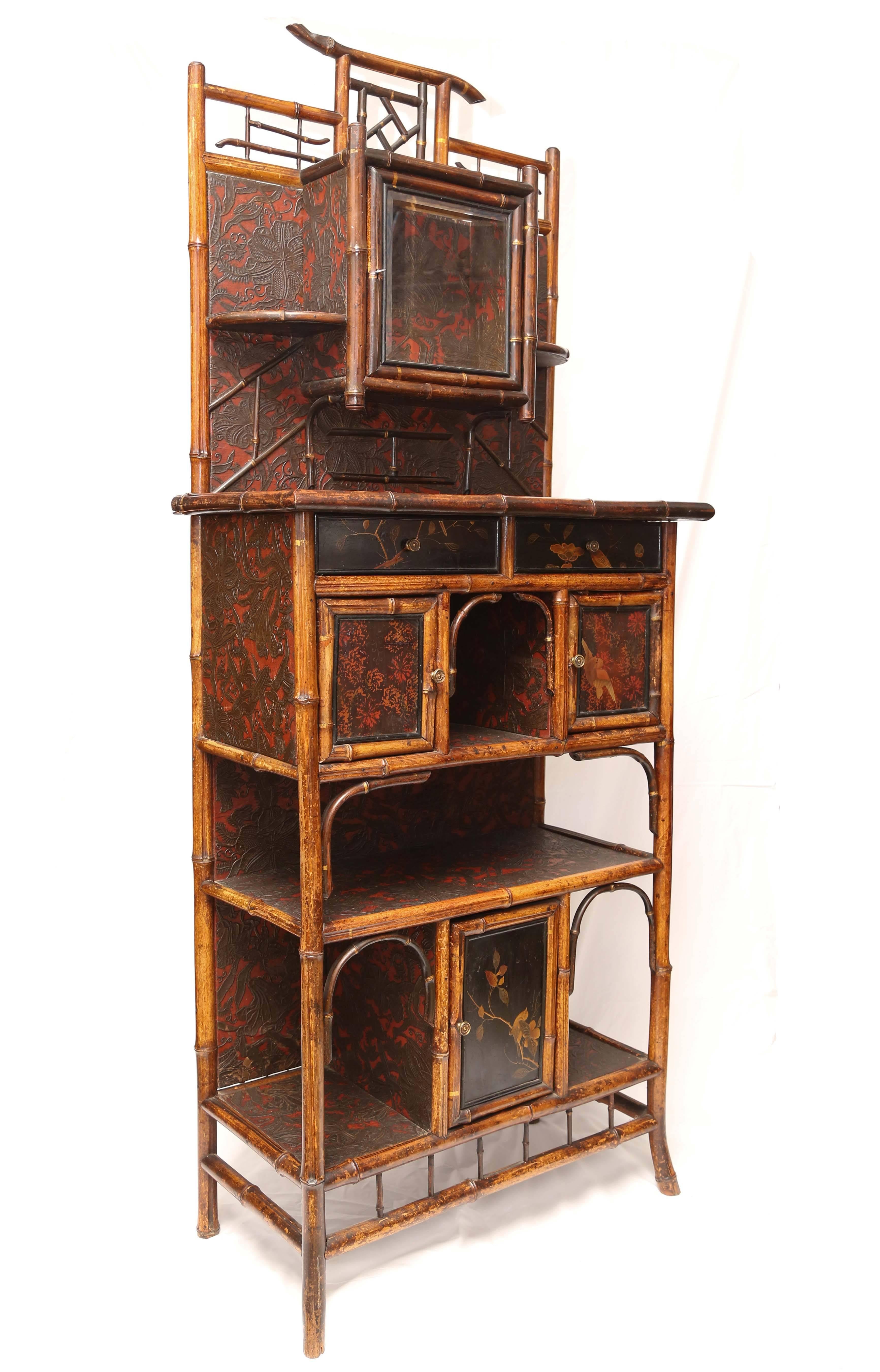 Fine English 19th English Bamboo Etagere 4