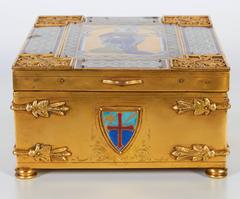 American Bronze and Enameled Box/Humidor by E.F. Caldwell, New York, 1900s