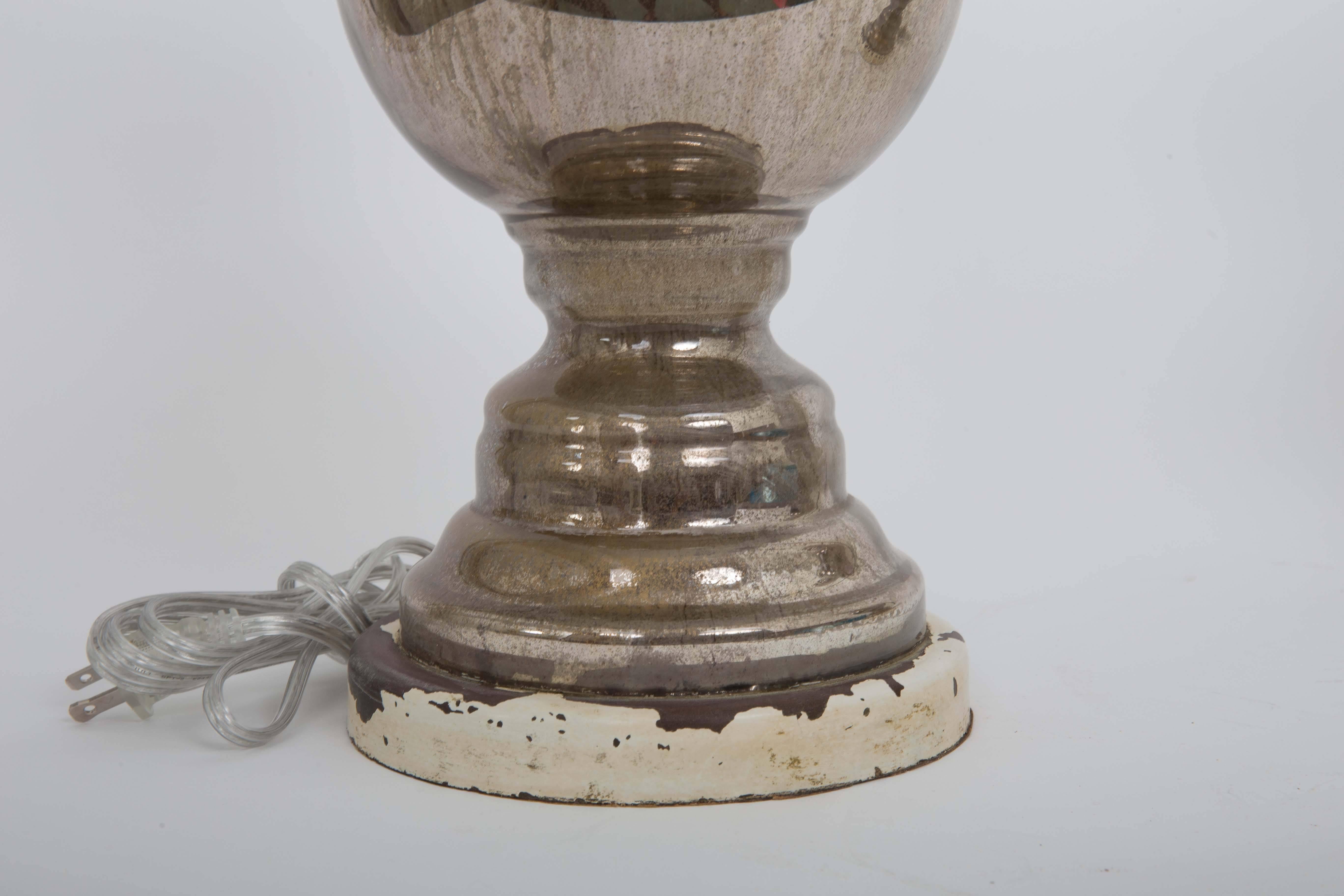 20th Century Pair of Antique Mercury Glass Table Lamps