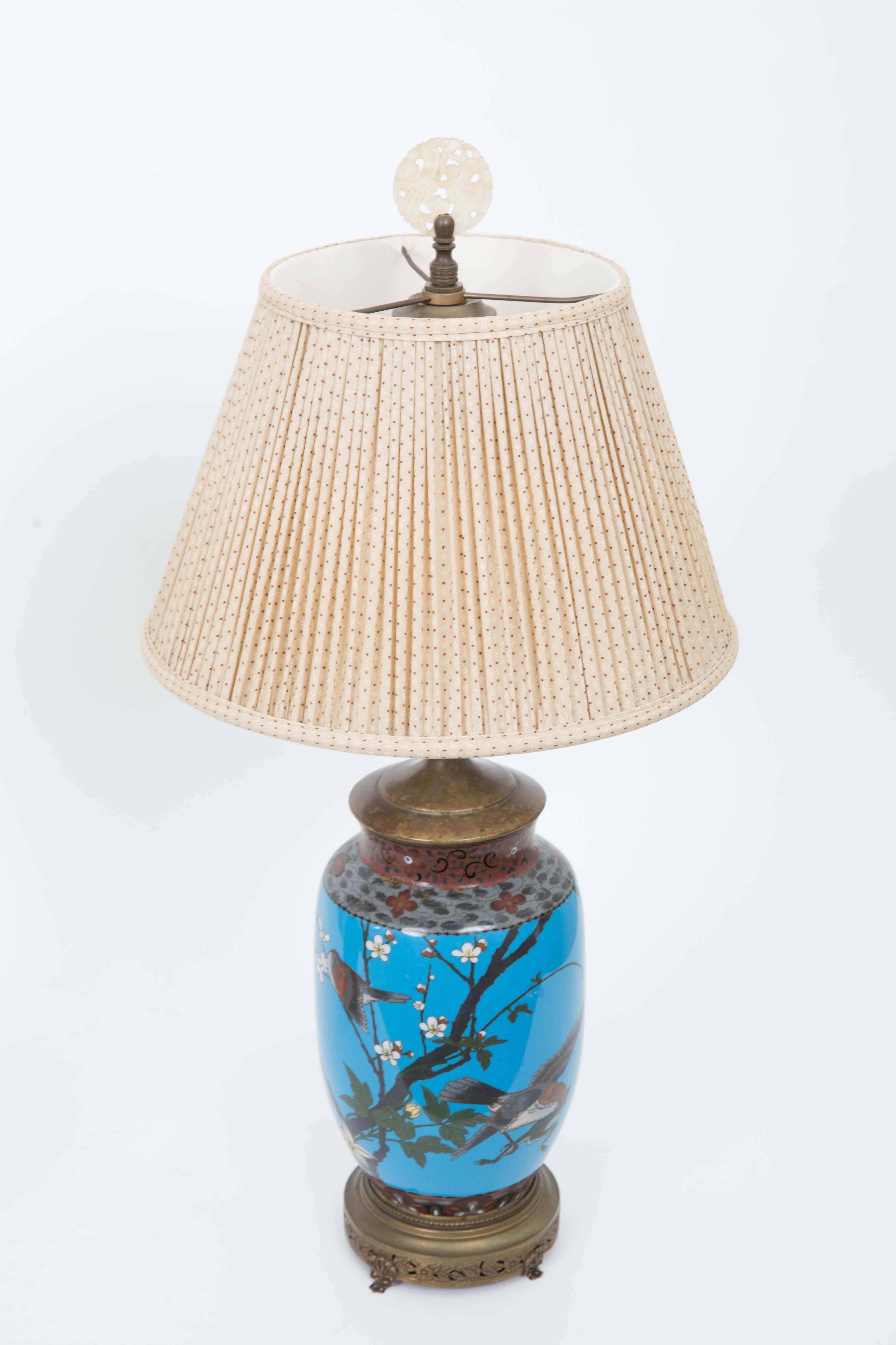 Pair of Early 20th Century Japanese Cloisonne Table Lamps 2