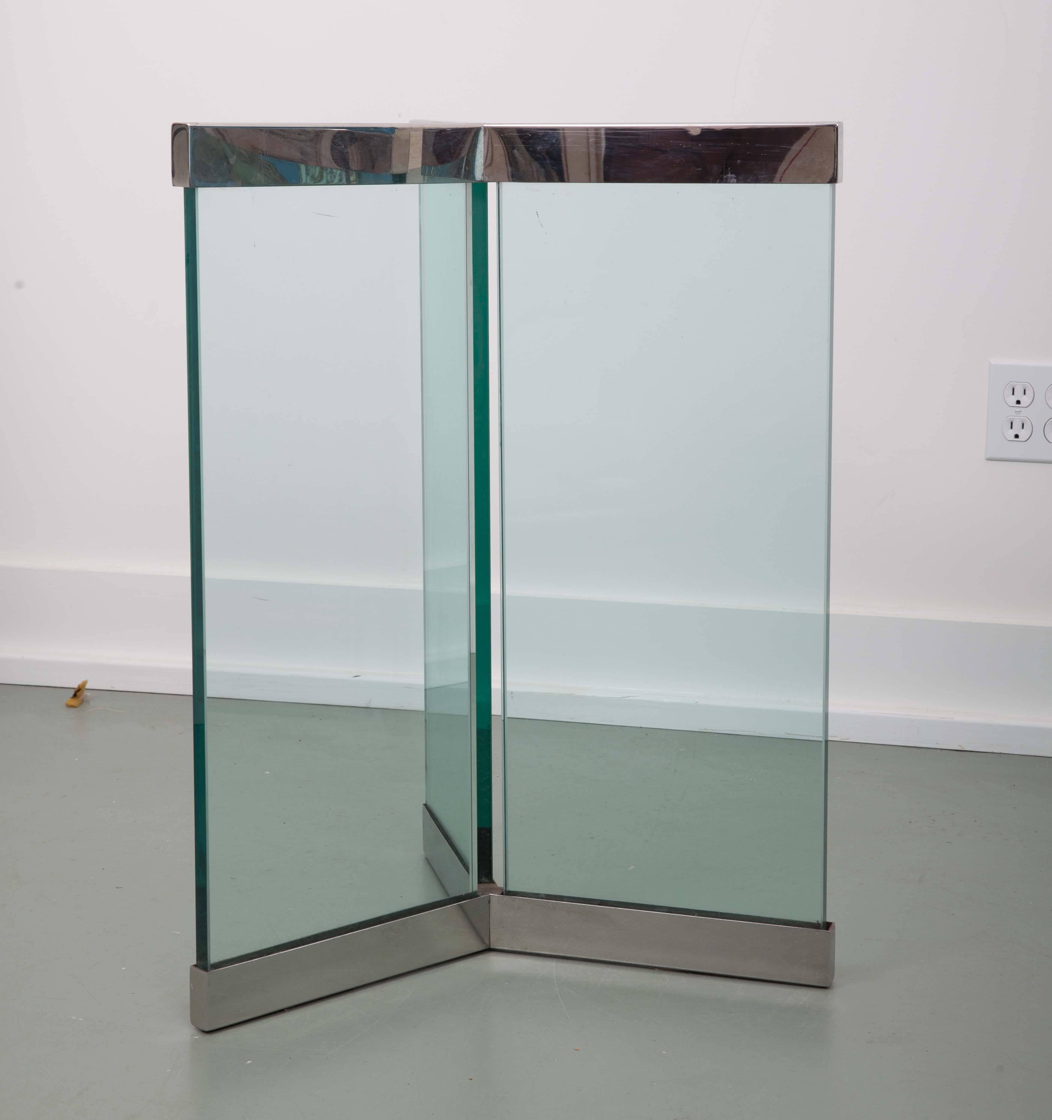 Modern Glass and Chrome Y-Shape Table Bases