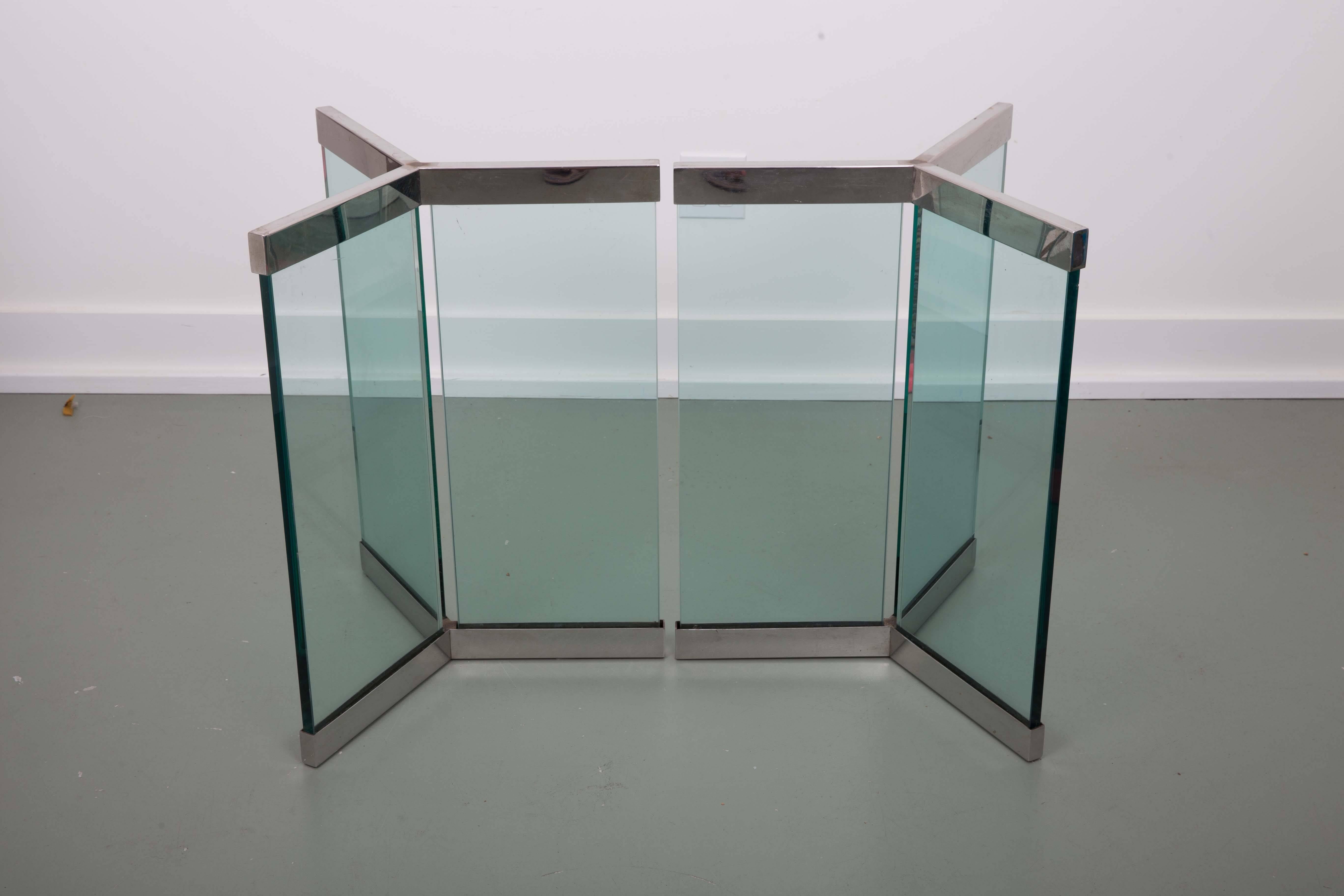 Glass and Chrome Y-Shape Table Bases 2