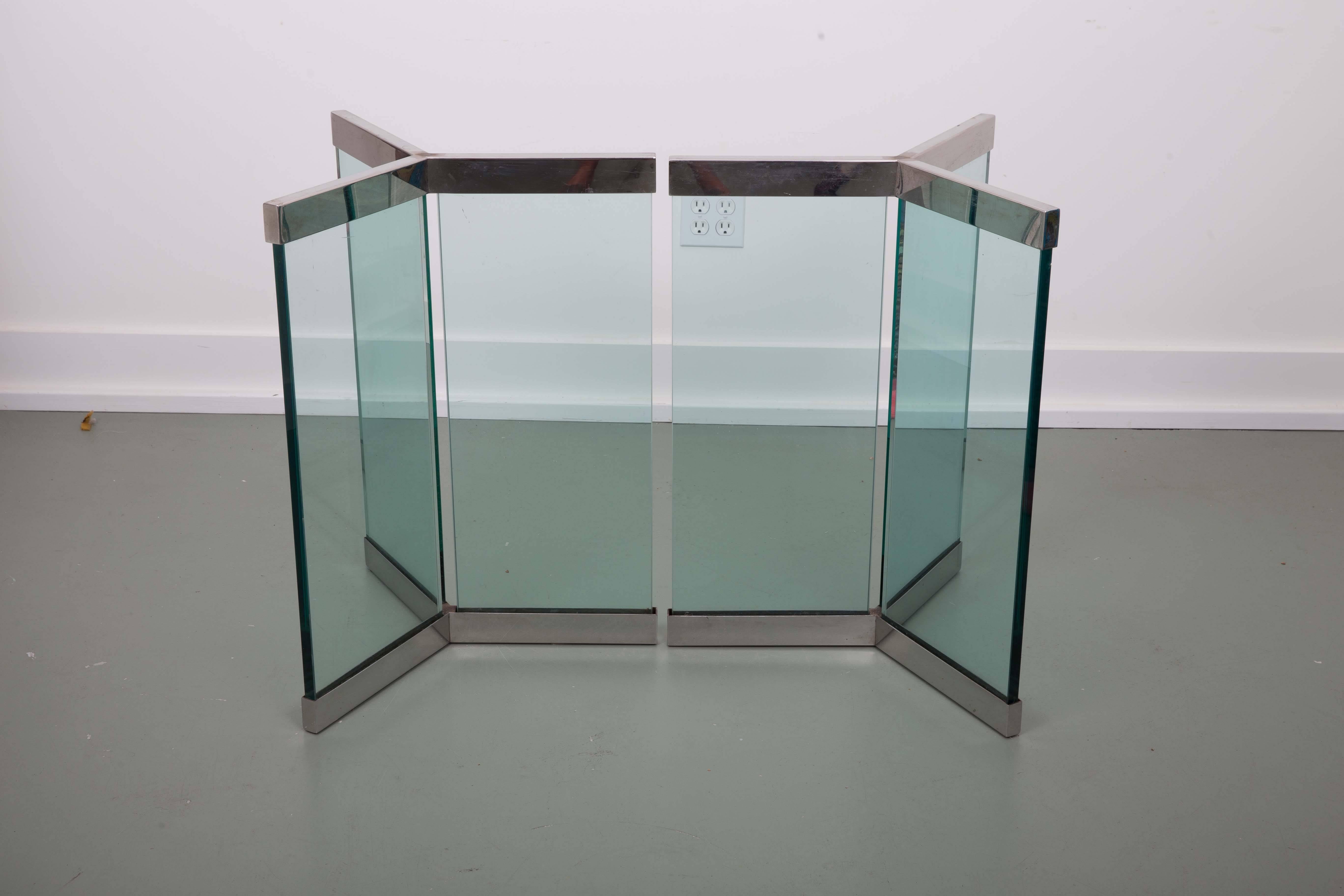 Glass and Chrome Y-Shape Table Bases 3