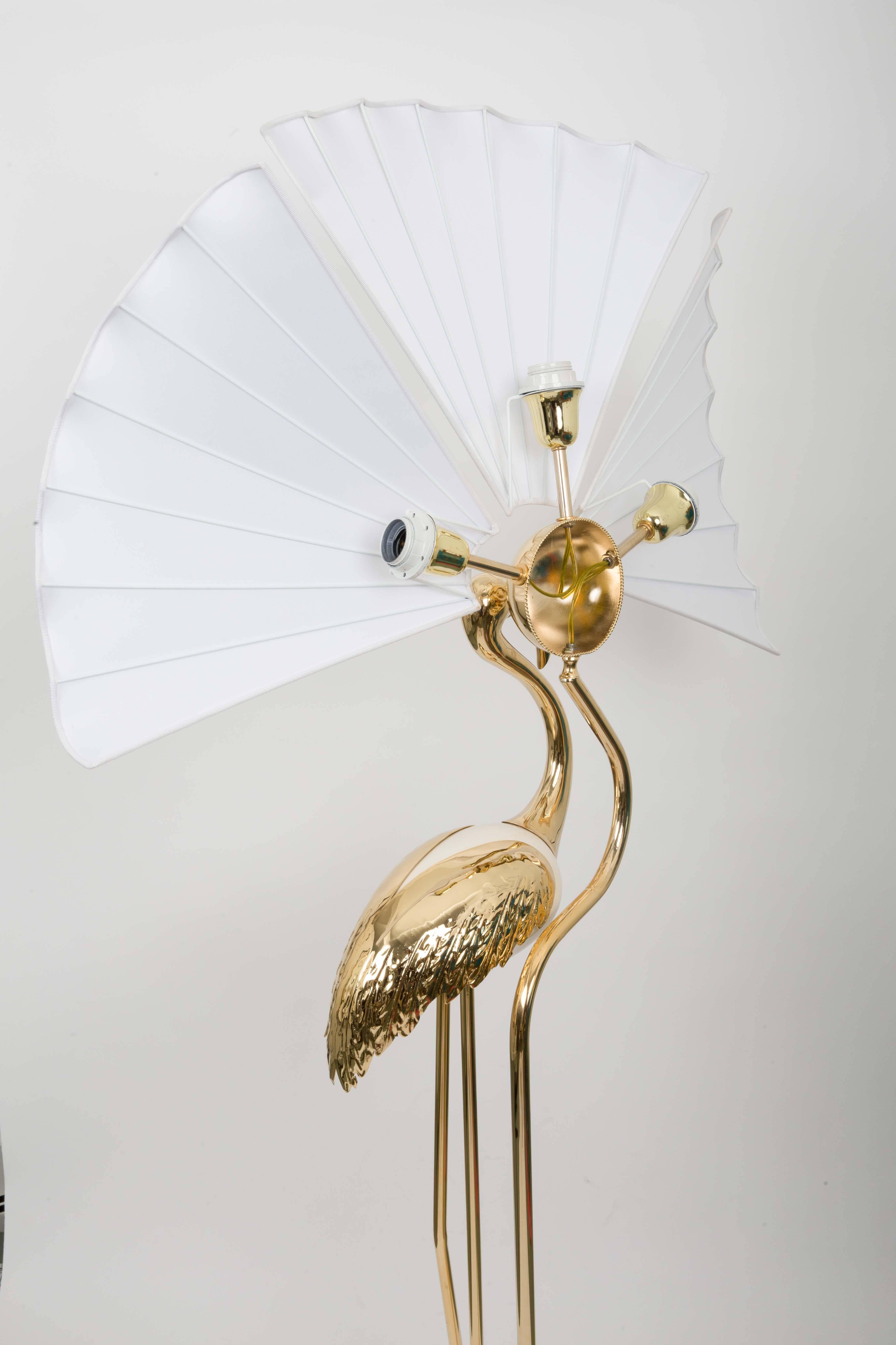 Brass Hollywood Regency Flamingo Floor Lamp