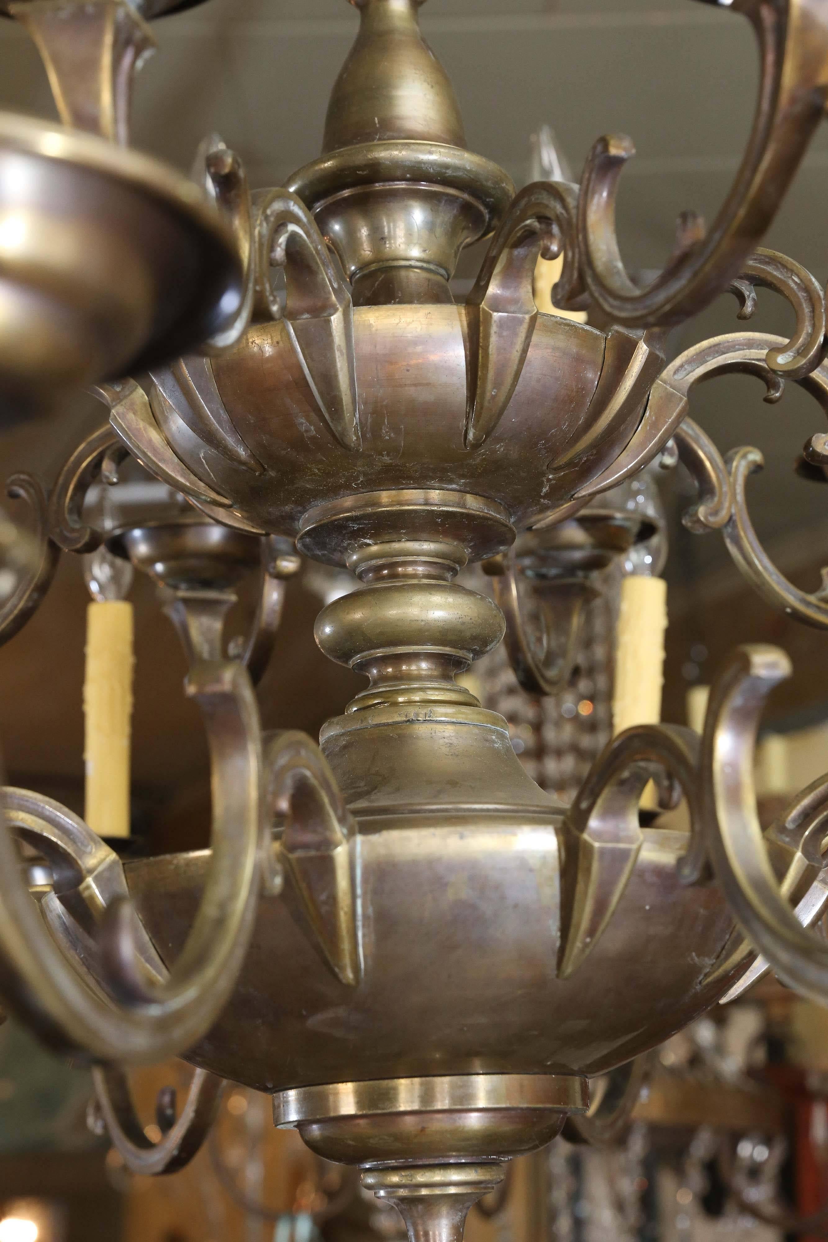 large bronze chandelier