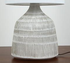 Hand-Carved Stoneware Lamp by Mt. Washington Pottery