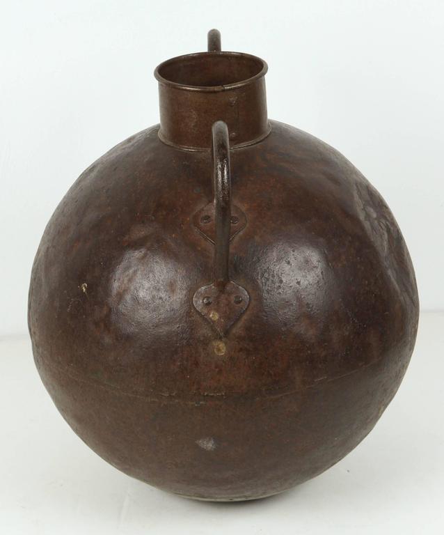 Antique Metal Water Jar with Handles at 1stDibs