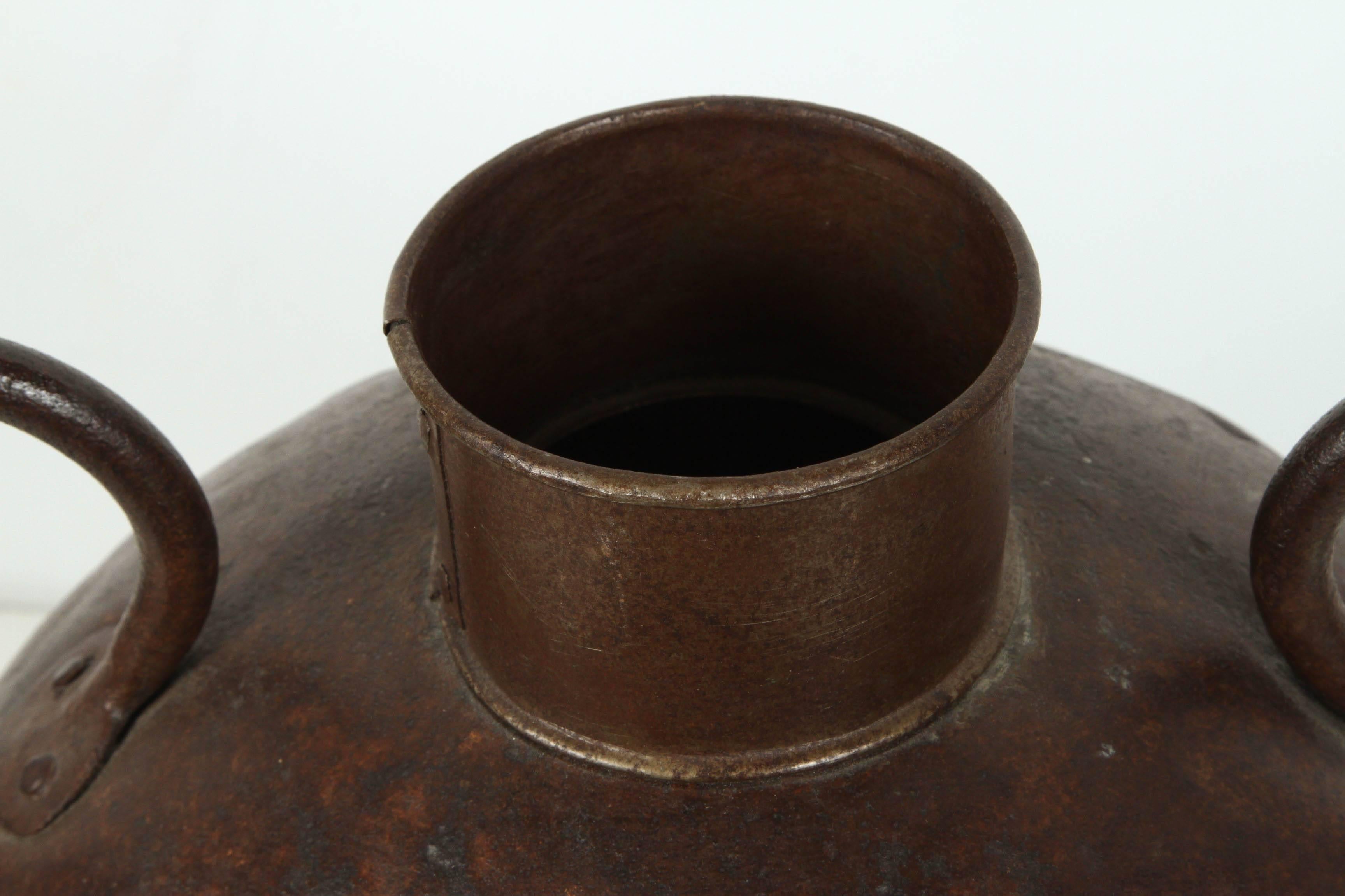 Antique Metal Water Jar with Handles 2