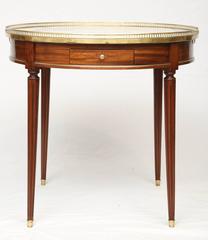 19th Century French Bouillotte Table with White Marble Top