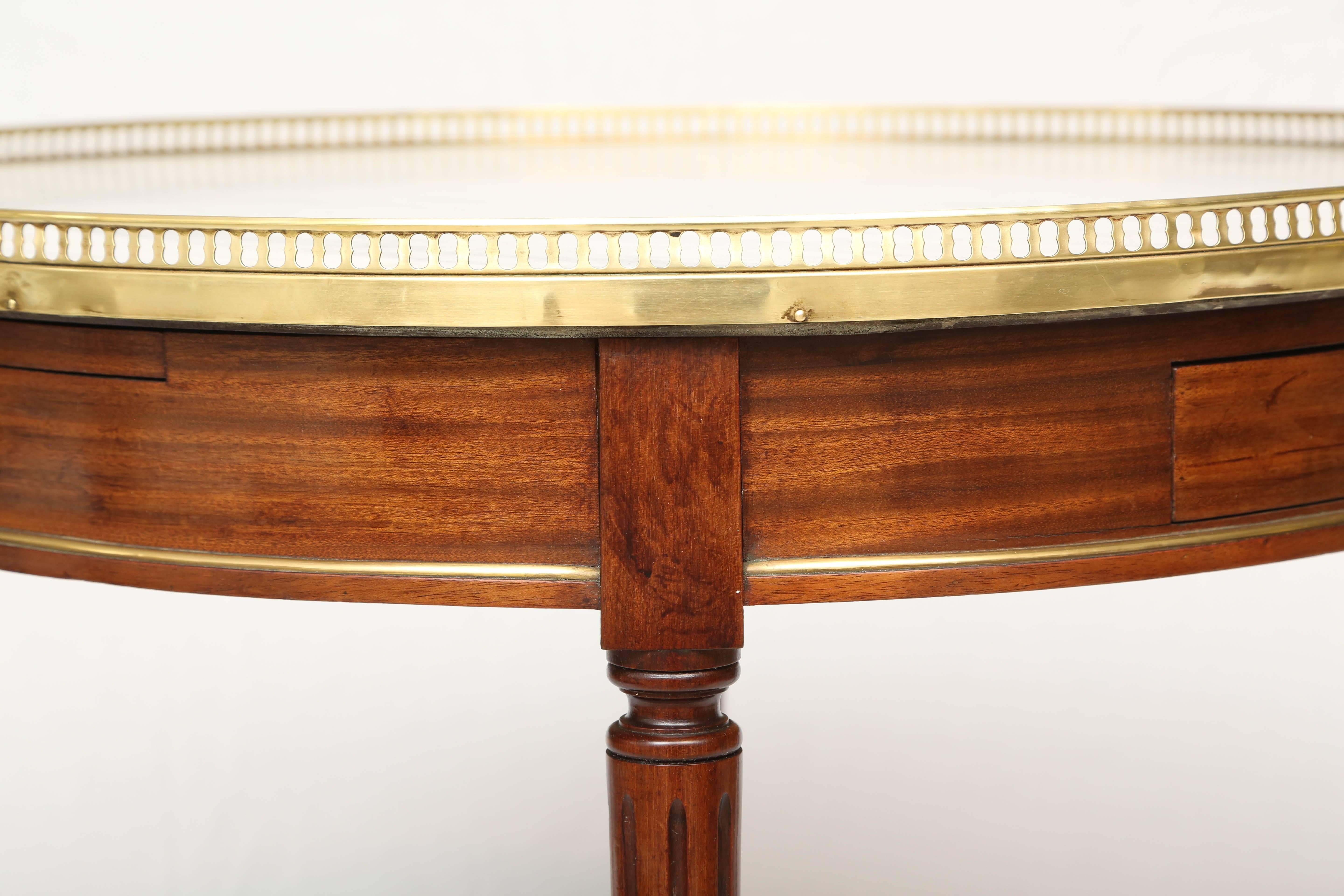19th Century French Bouillotte Table with White Marble Top In Good Condition In West Palm Beach, FL