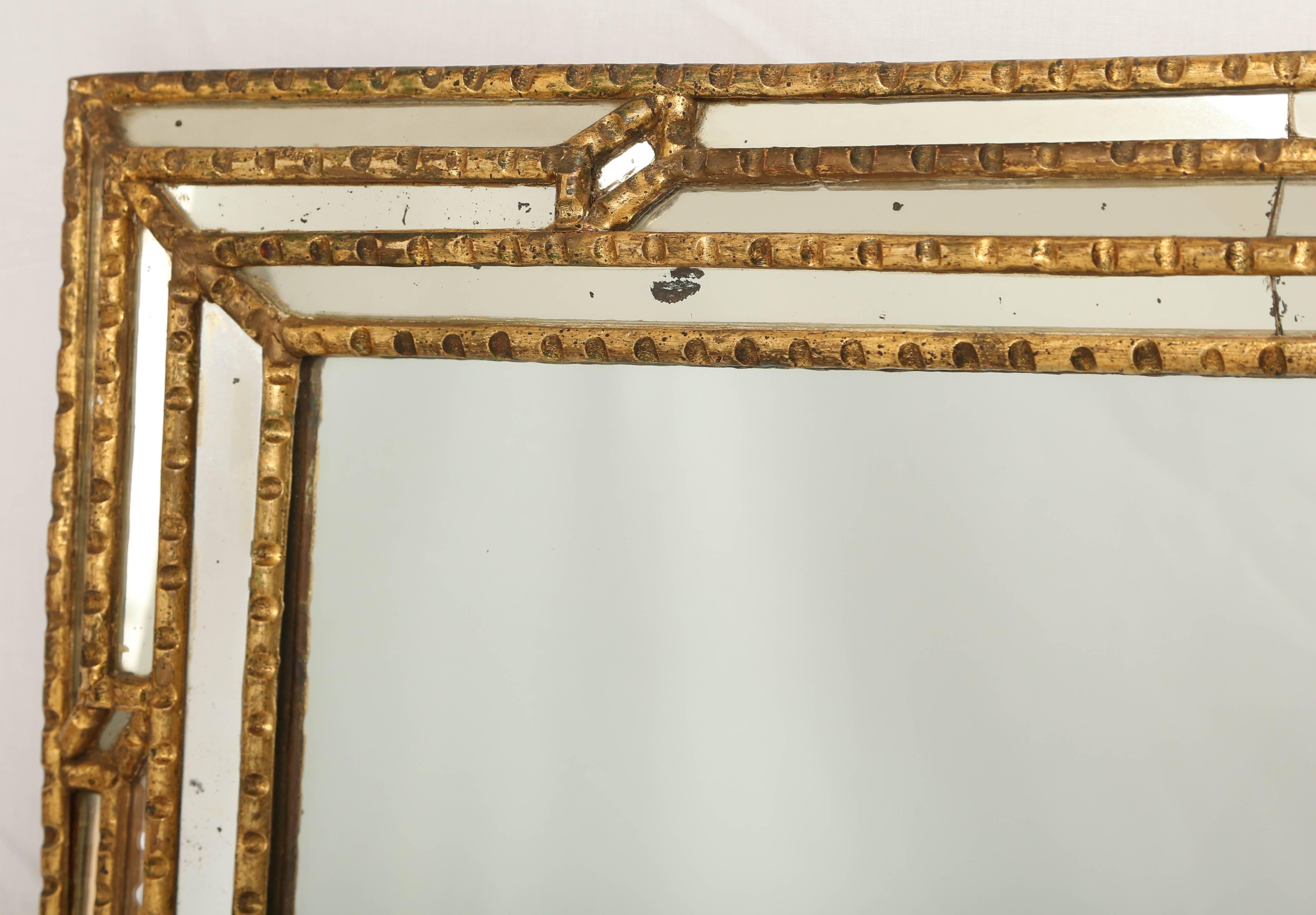 Carved Italian Giltwood Mirror with Reliefs