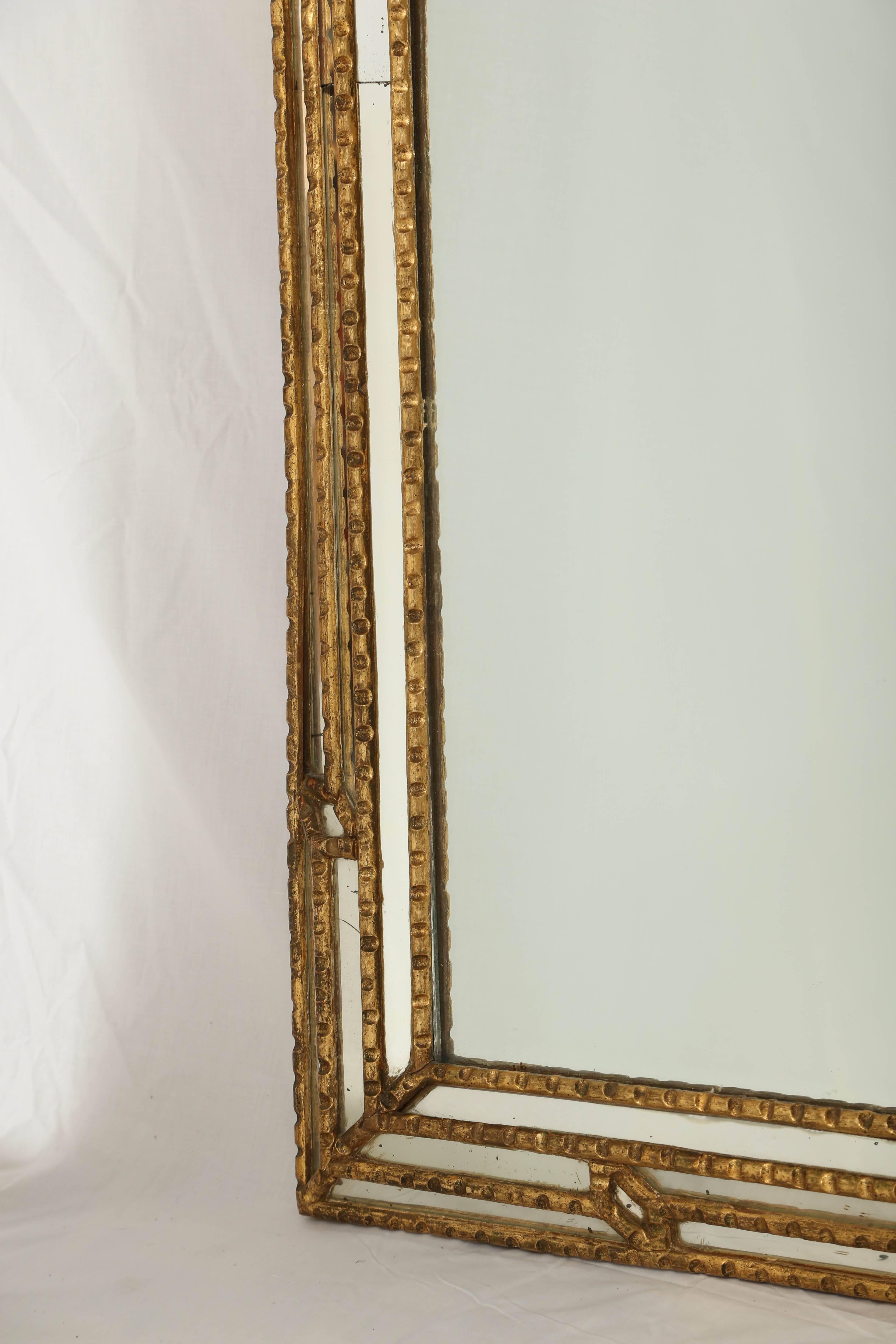Mid-20th Century Italian Giltwood Mirror with Reliefs