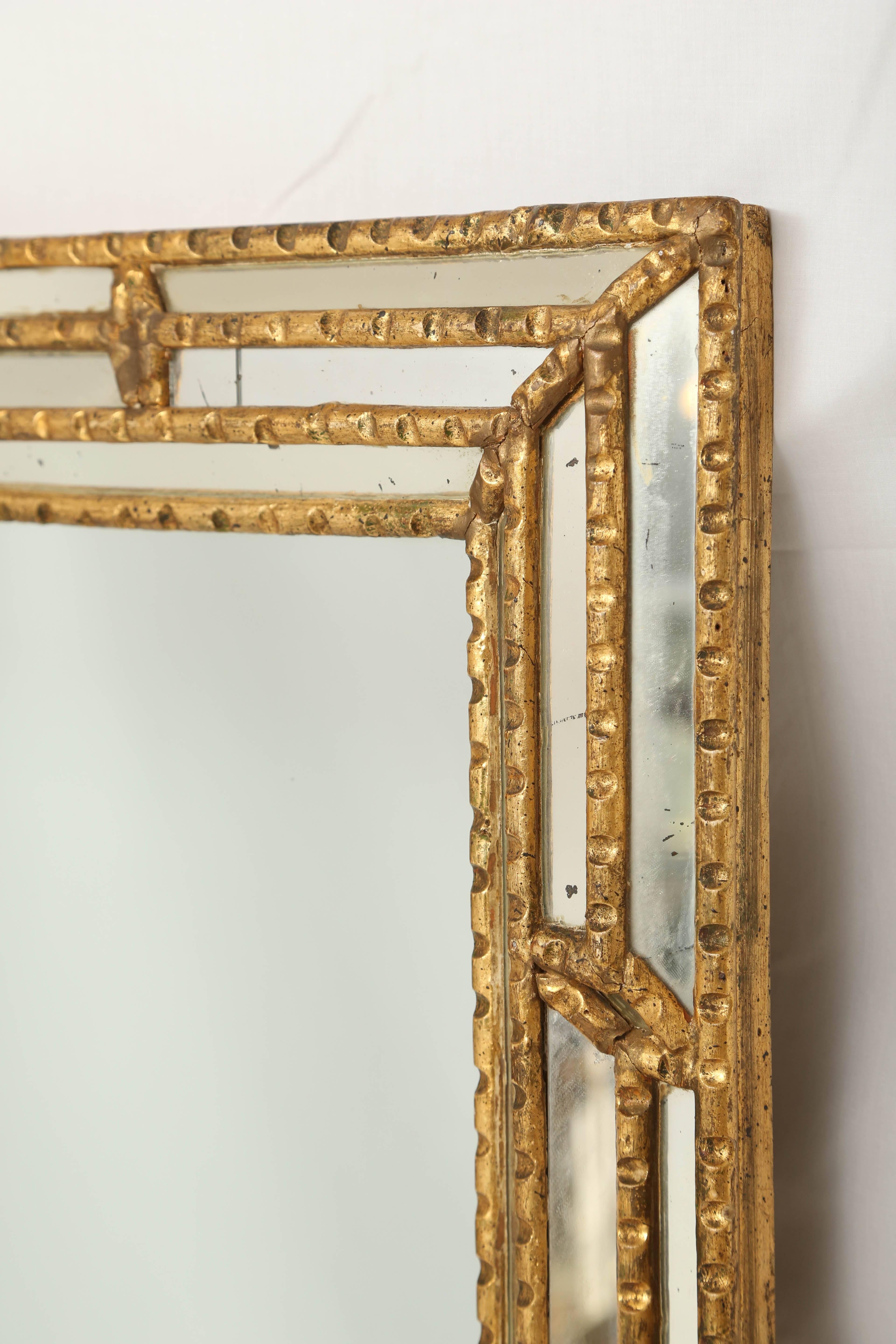 Italian Giltwood Mirror with Reliefs 1
