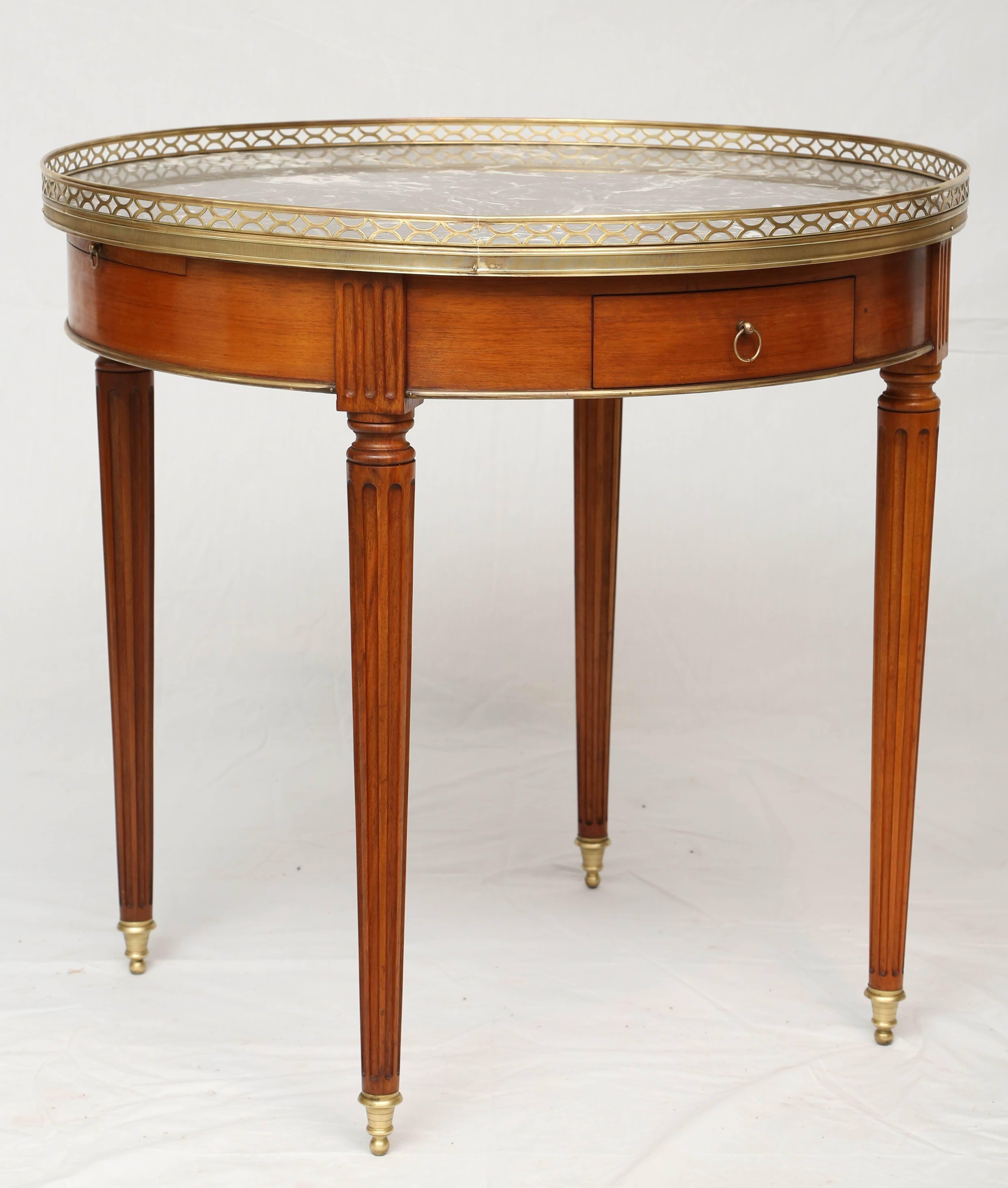 French 19th Century Bouillotte Table with Gray Marble Top 1