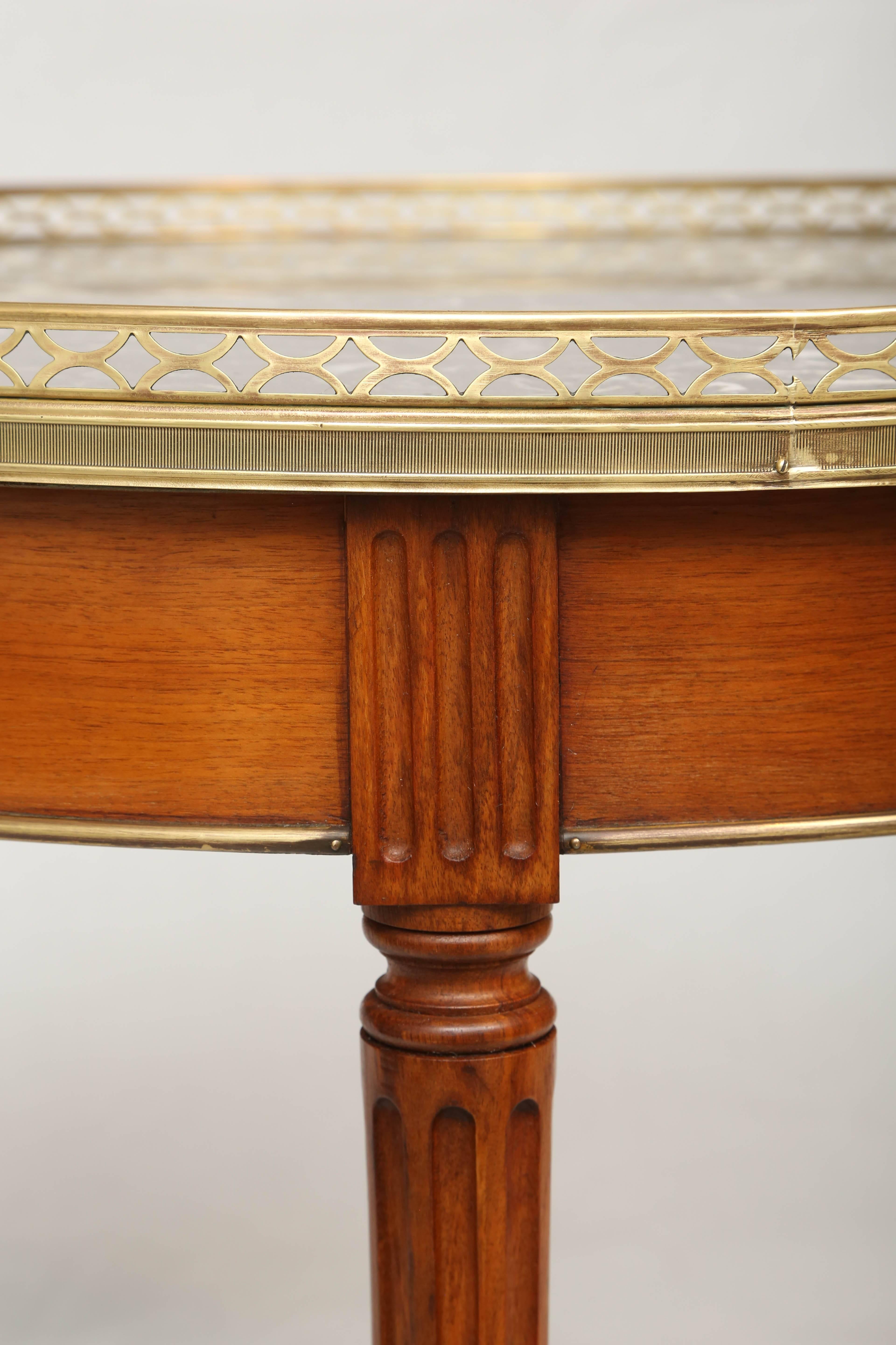 French 19th Century Bouillotte Table with Gray Marble Top 2