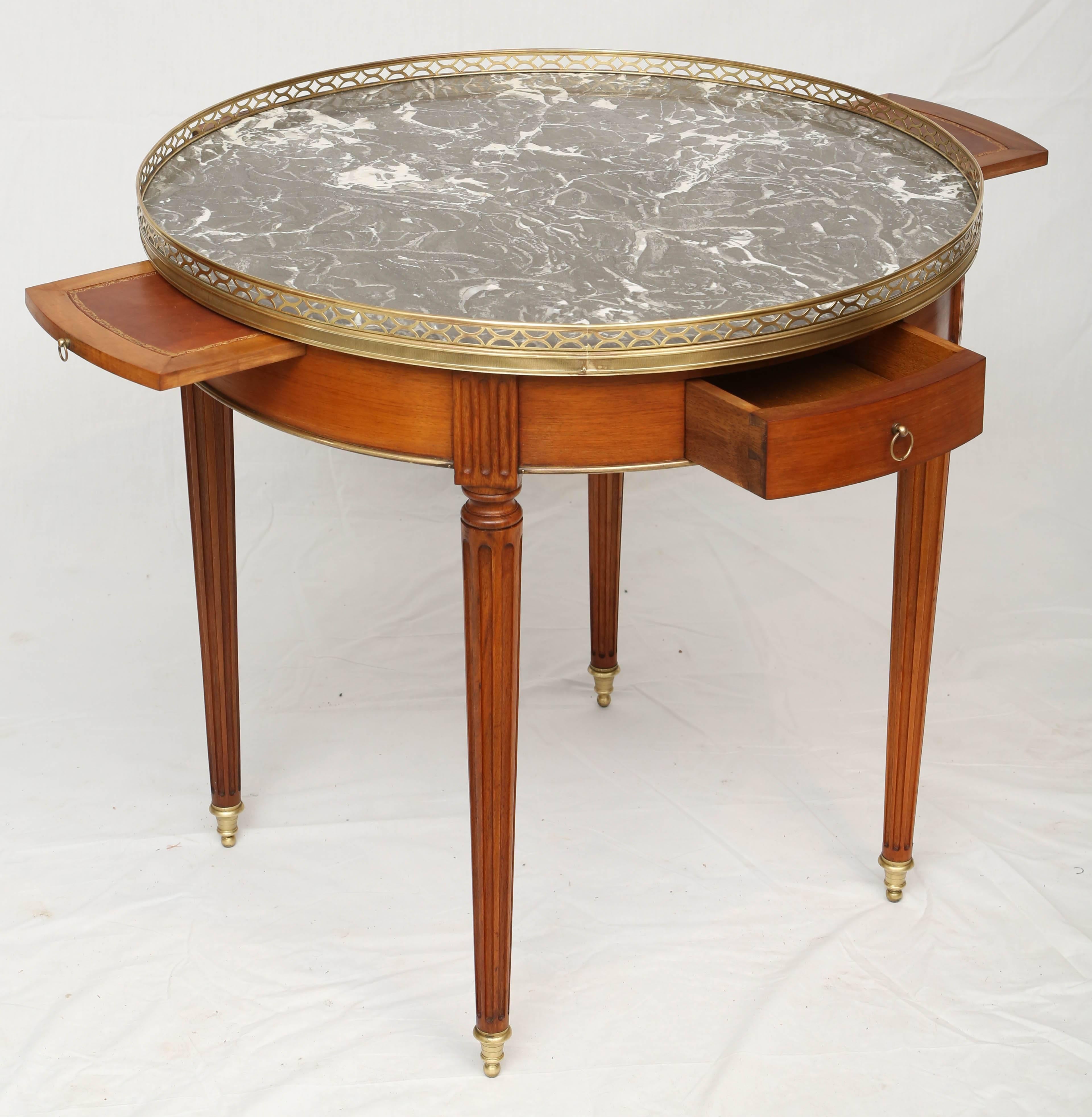 French 19th Century Bouillotte Table with Gray Marble Top 3