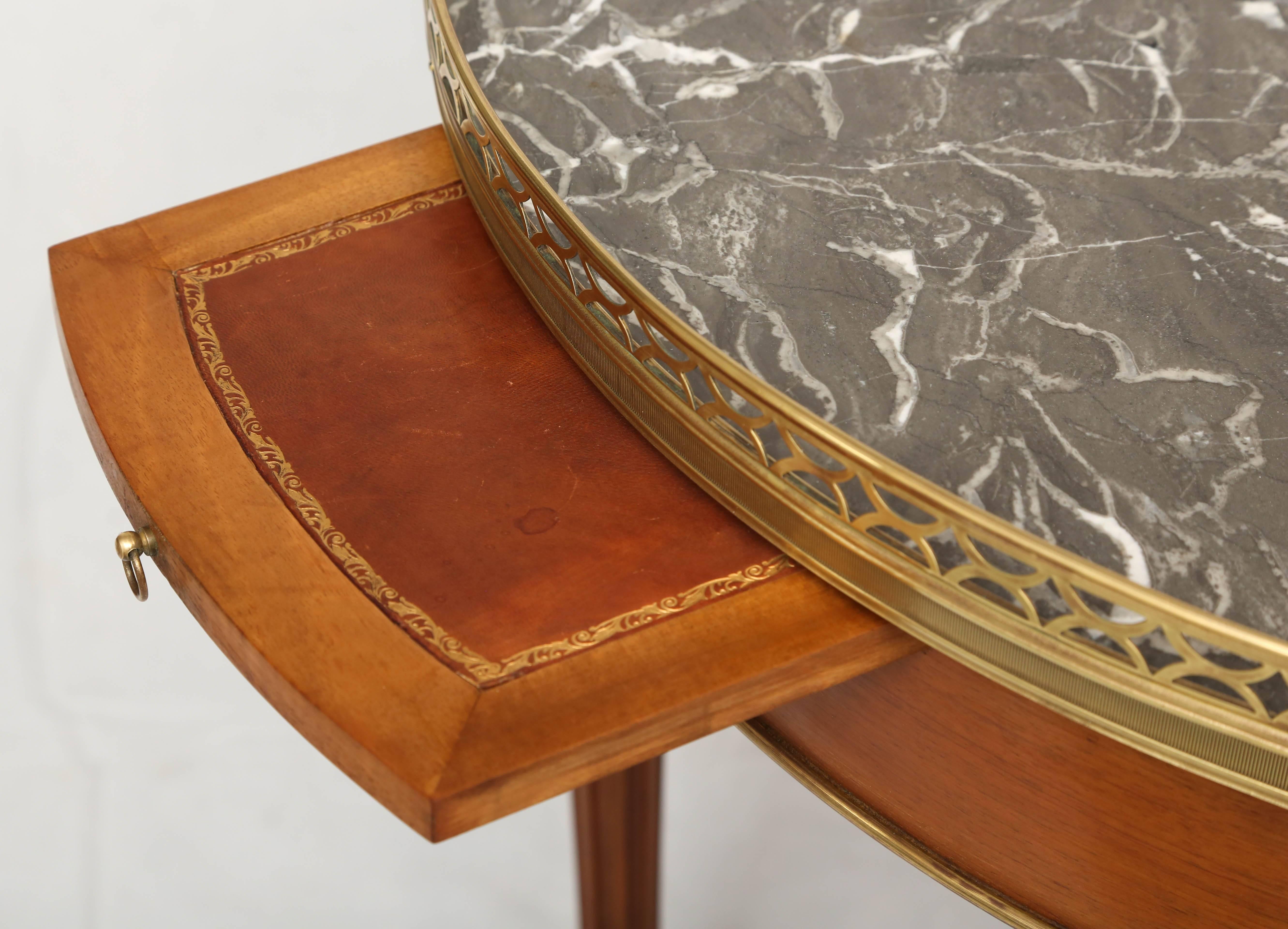 French 19th Century Bouillotte Table with Gray Marble Top 4