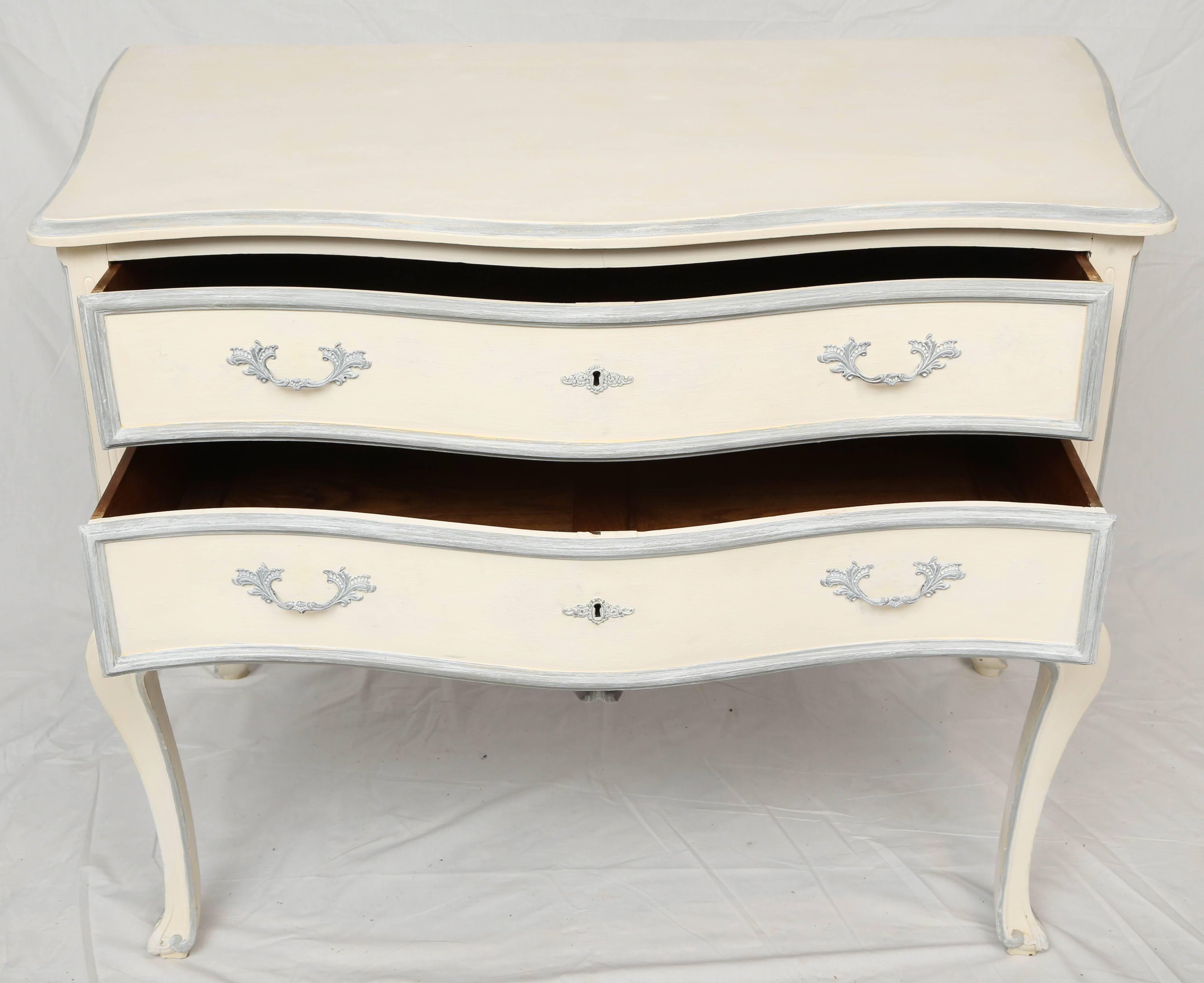 French Pair of Painted 19th Century Commodes