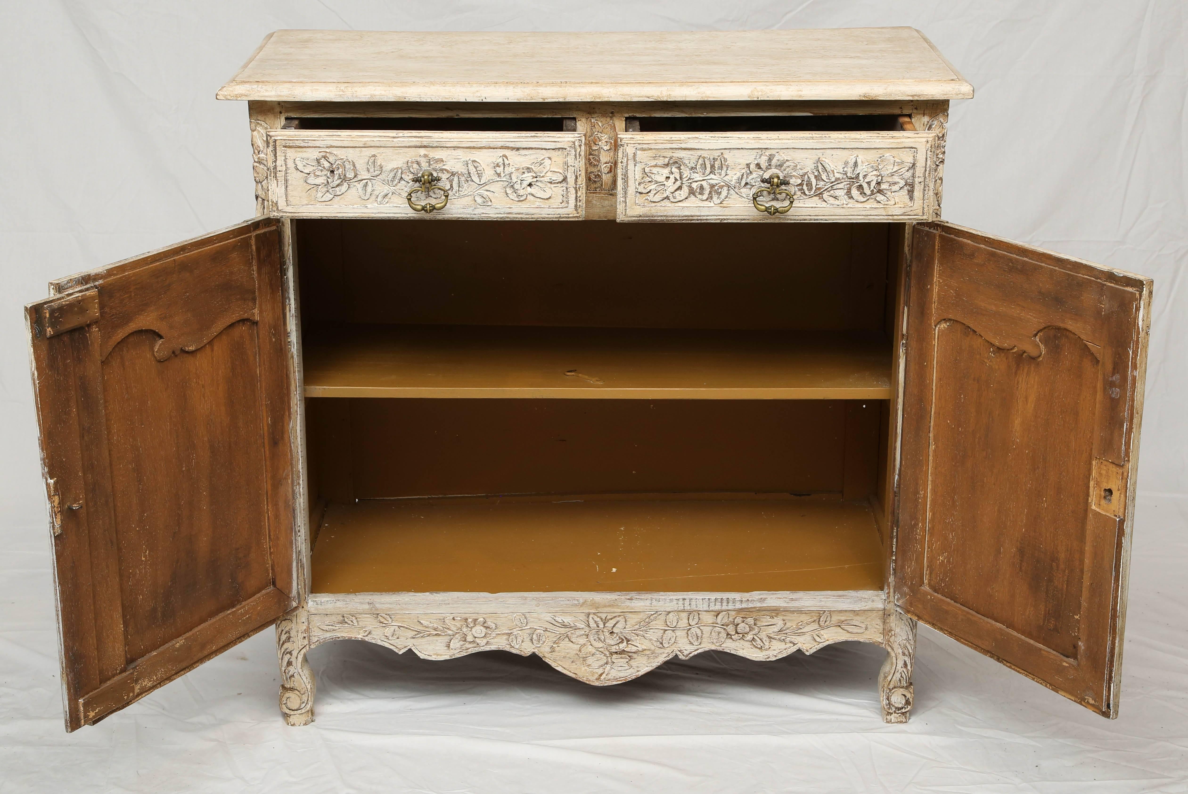 Early 19th Century French Painted Credenza In Distressed Condition In West Palm Beach, FL