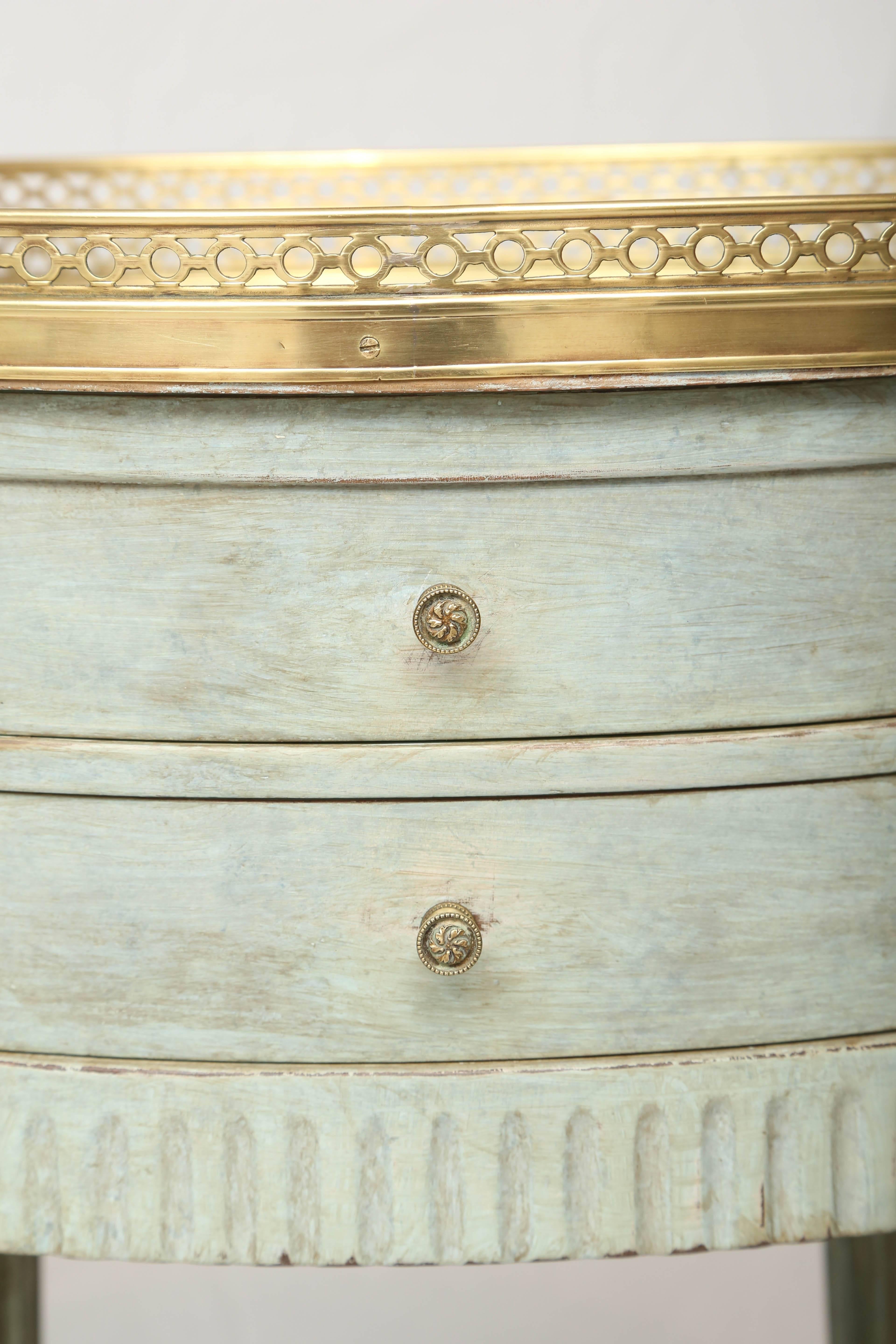 Louis XVI Oval French Commode with Mirrored Top For Sale