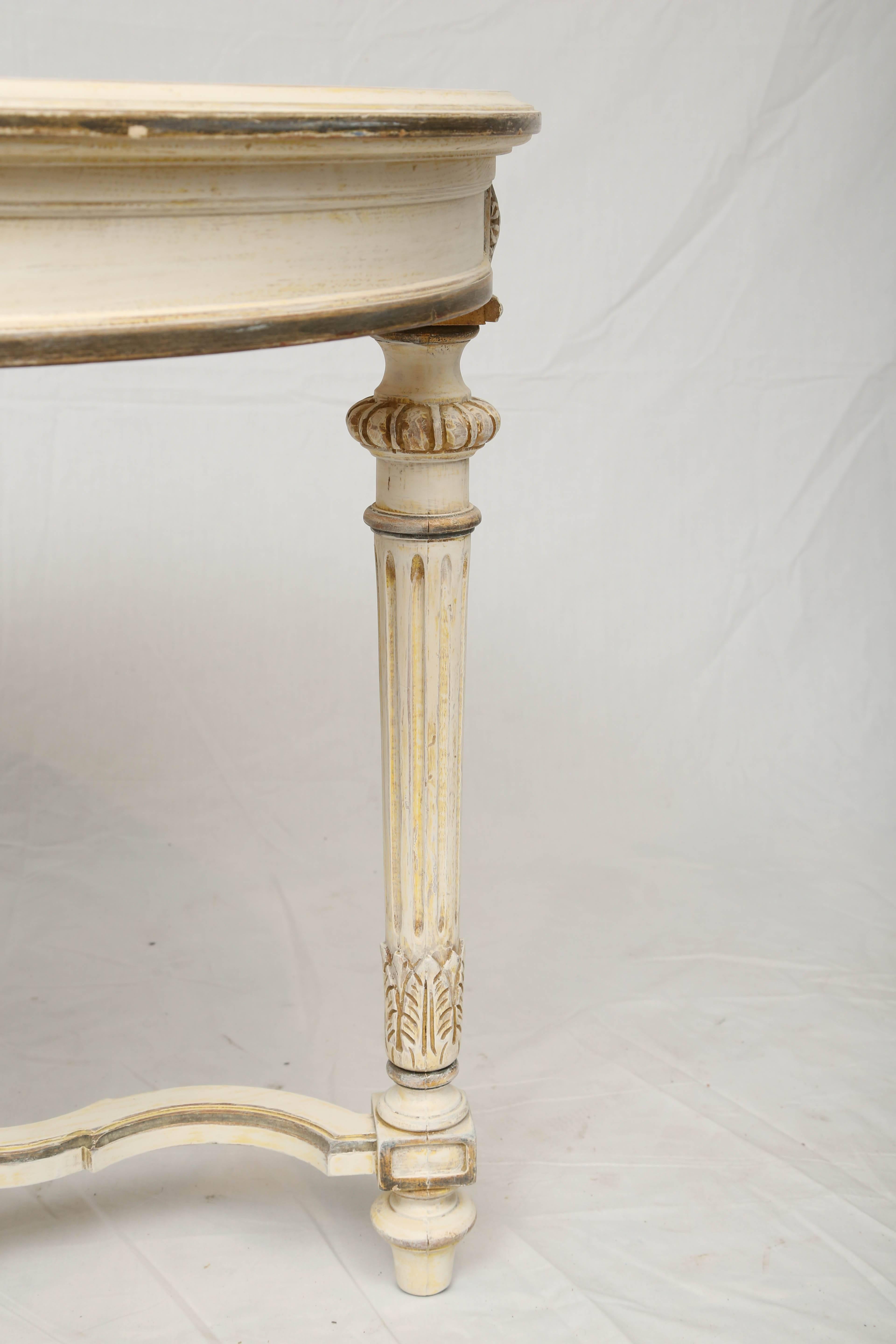 Painted Italian End Table with Mirrored Top 1