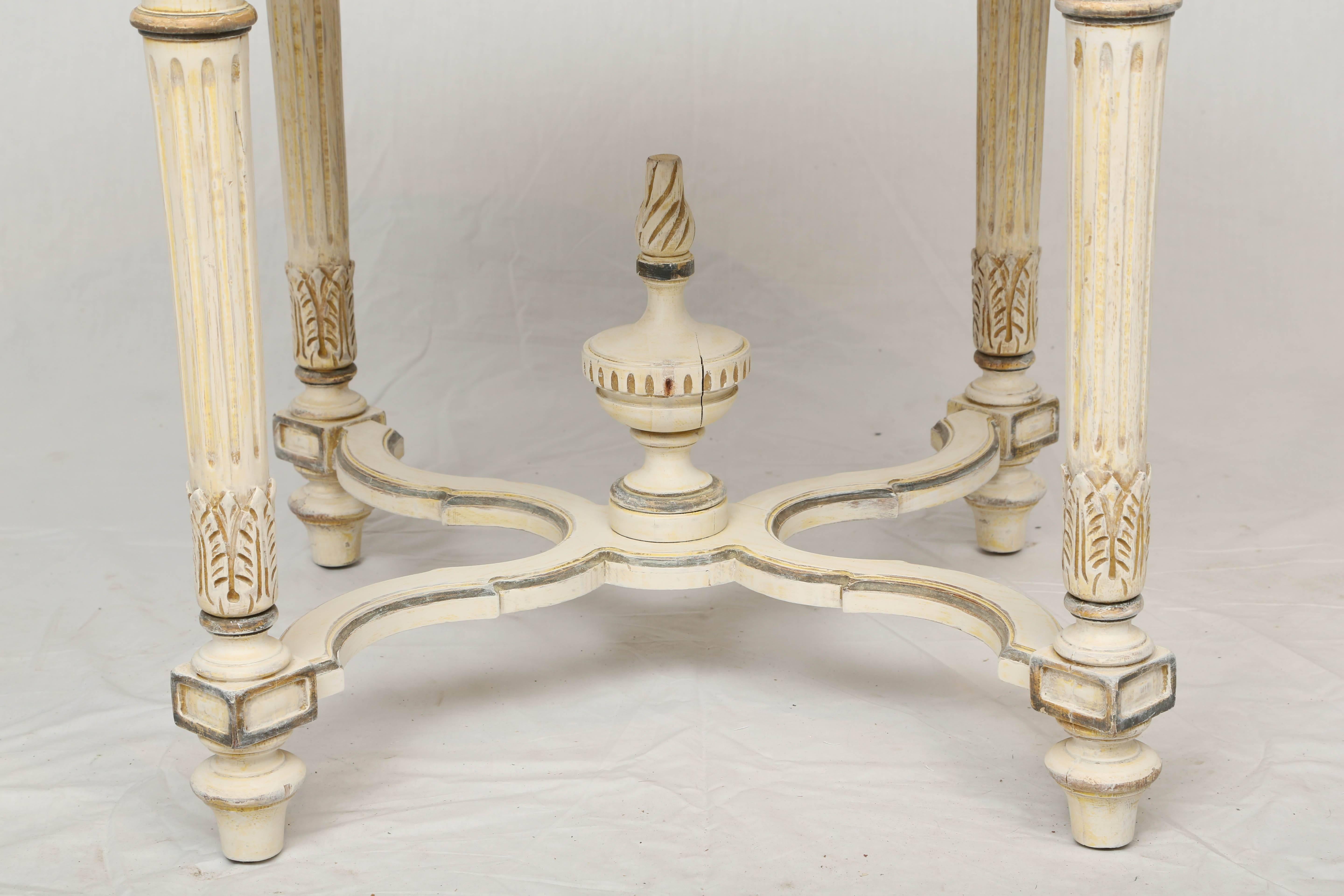Painted Italian End Table with Mirrored Top 2