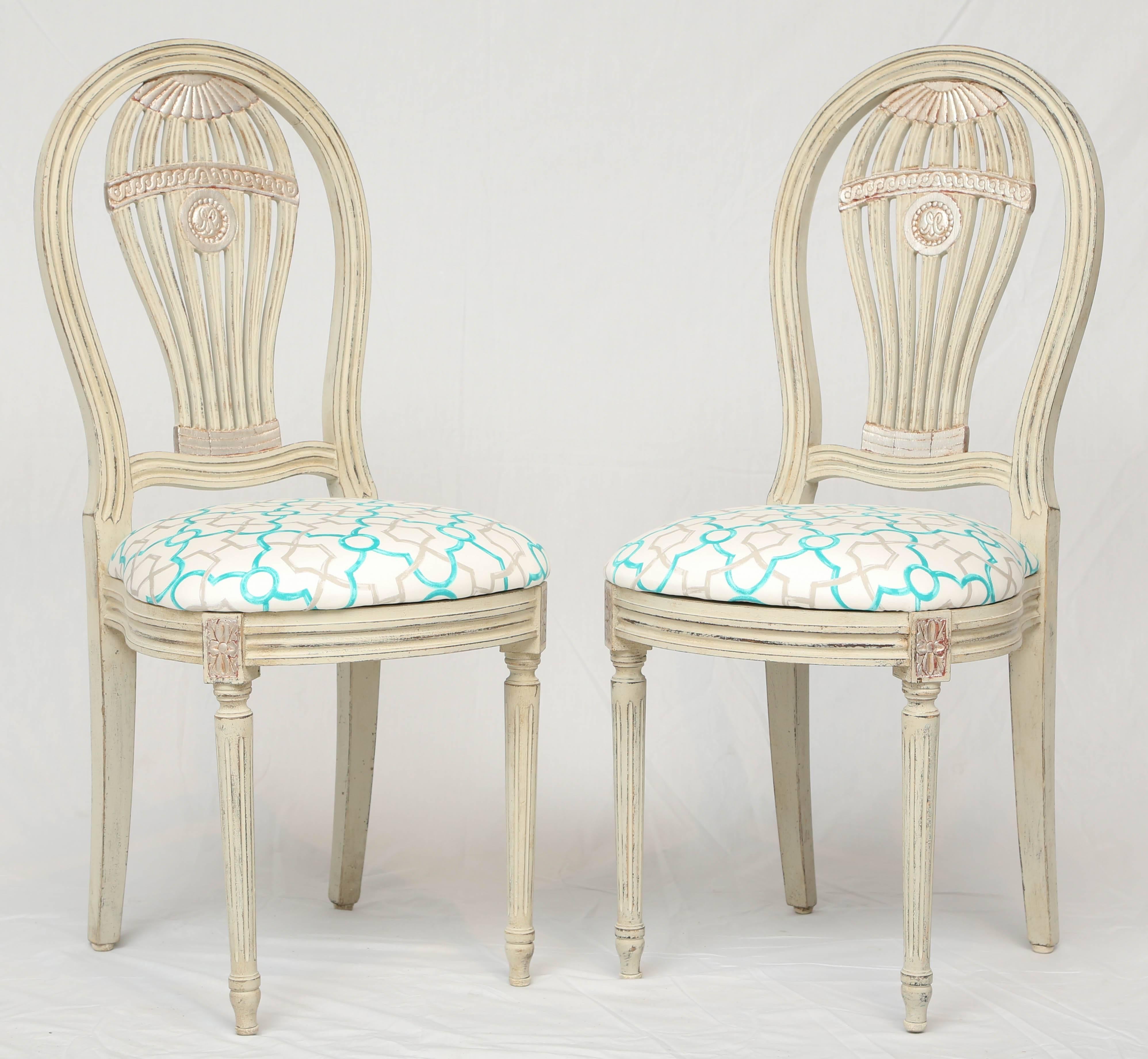 Louis XVI Set of Four Balloon Back Side Chairs