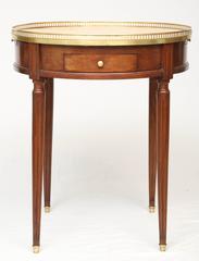 19th Century Mahogany Bouillotte Table with Marble Top