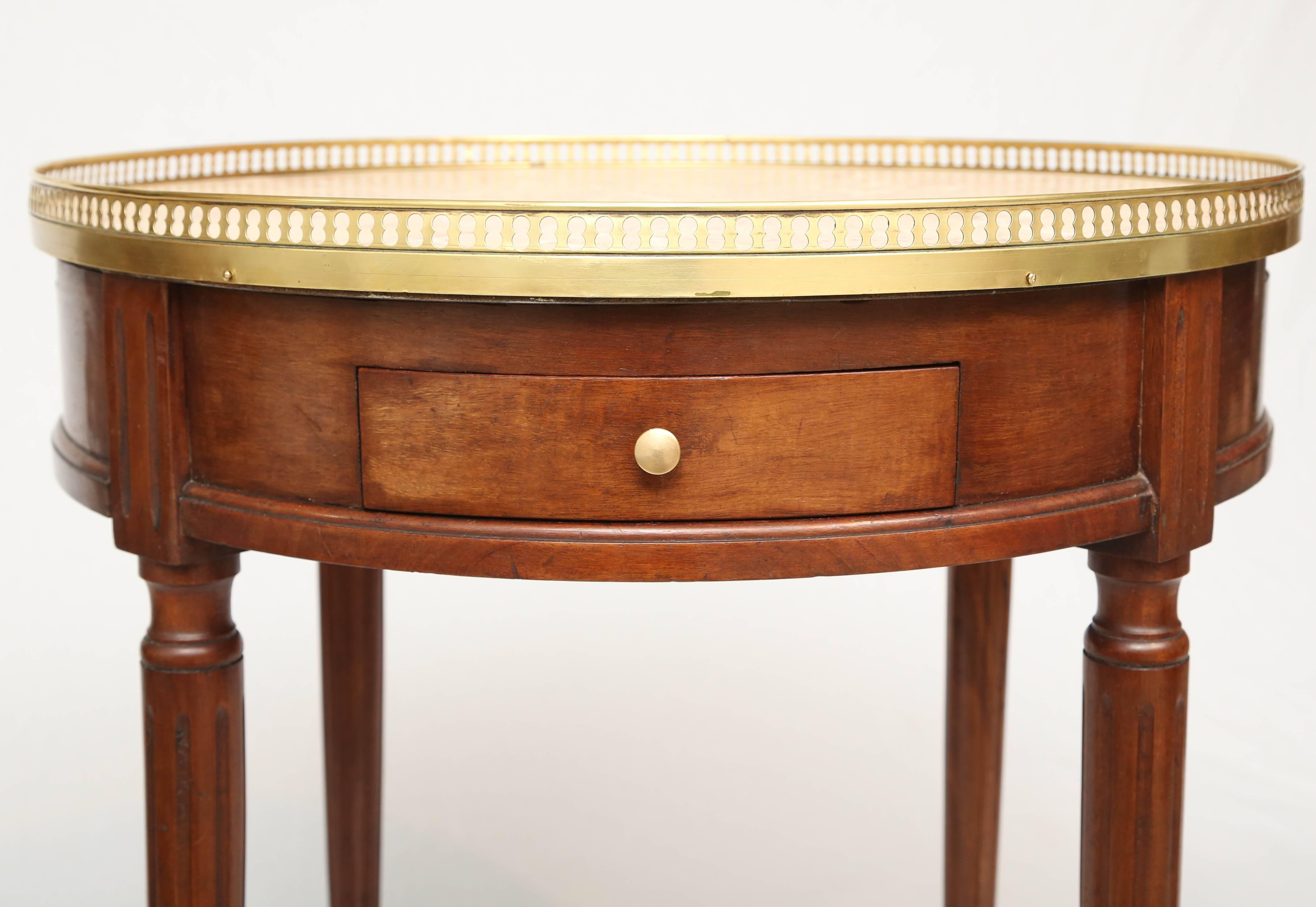 19th Century Mahogany Bouillotte Table with Marble Top 2