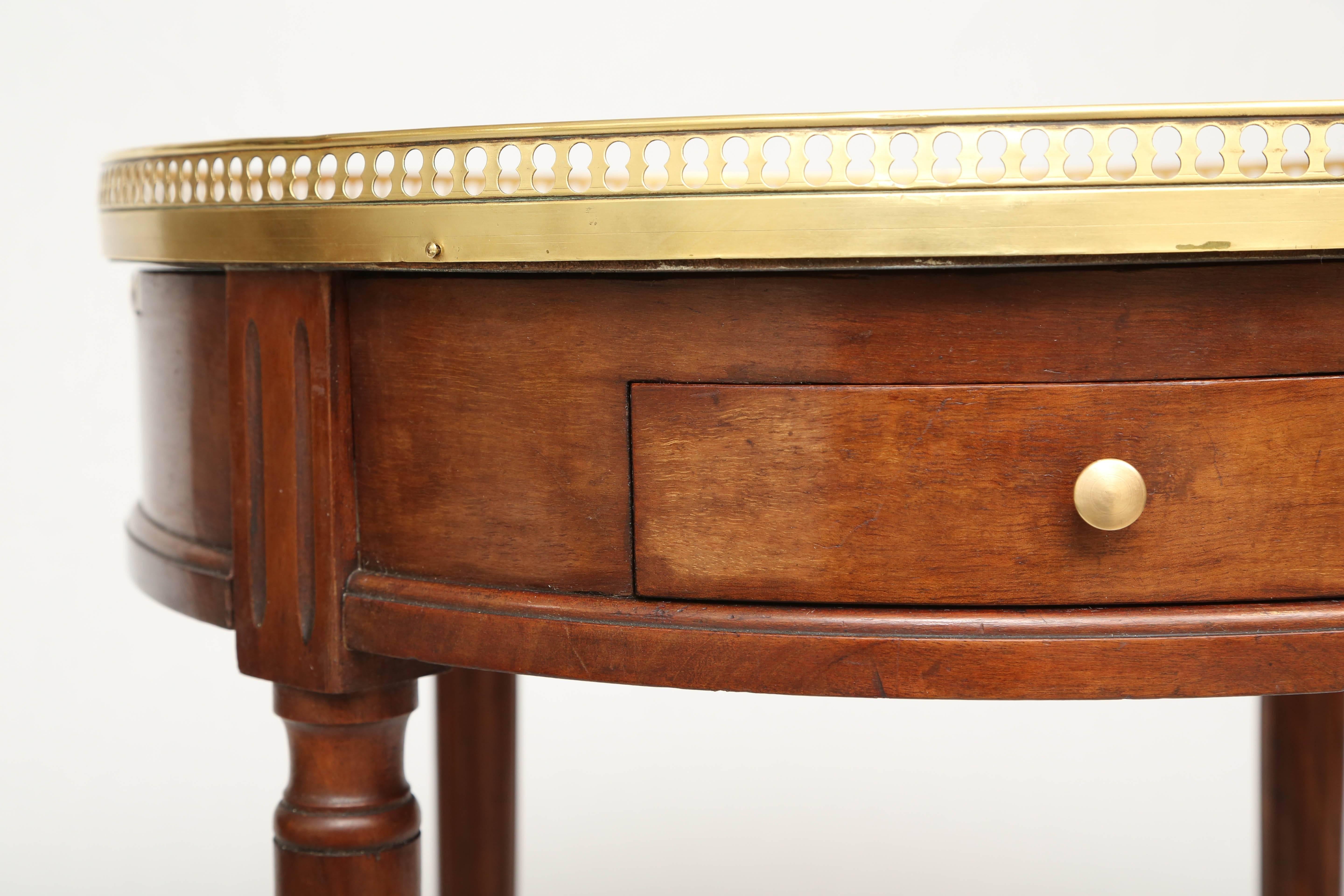 19th Century Mahogany Bouillotte Table with Marble Top 3