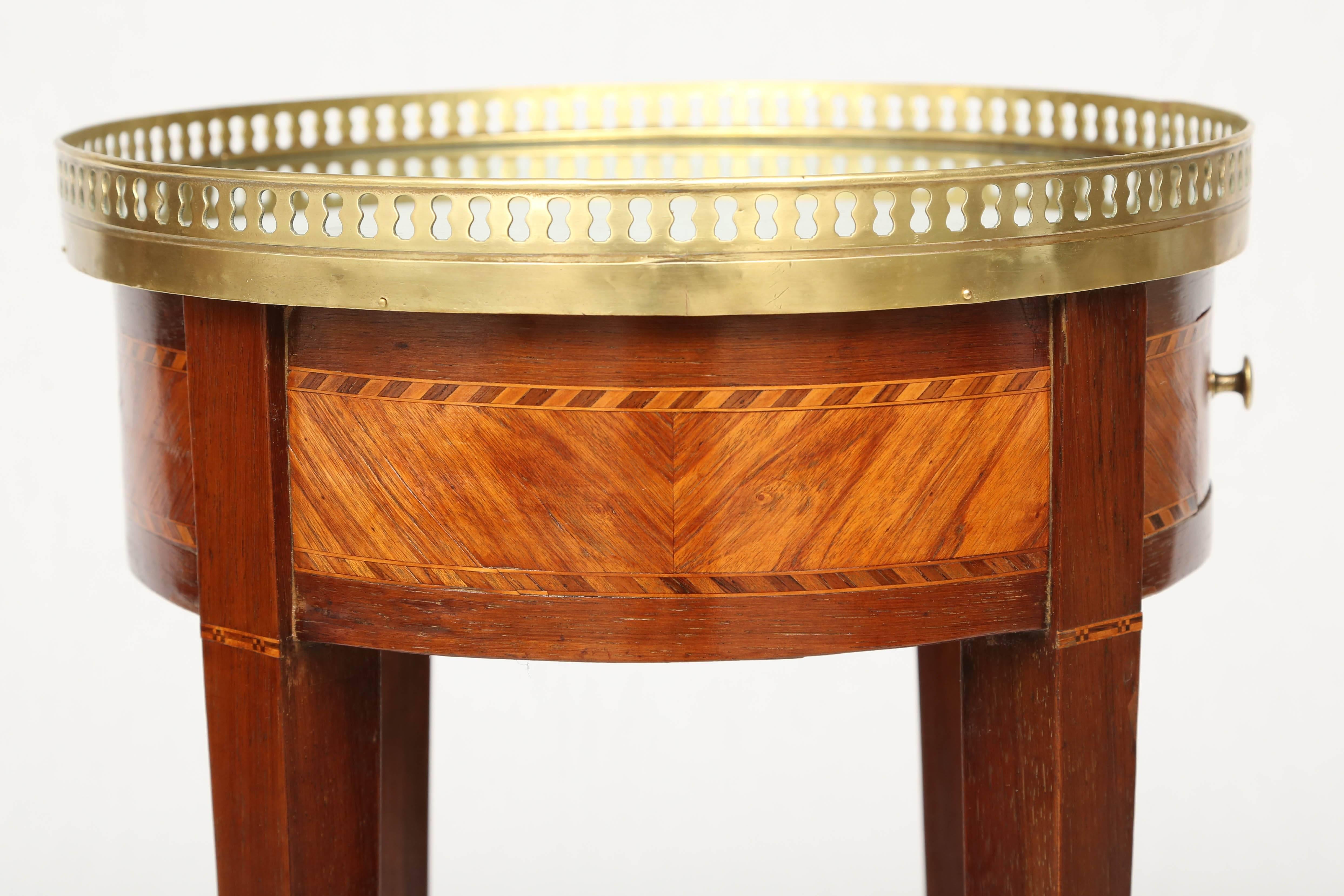 Inlaid Bouillotte Table with Mirrored Top 1