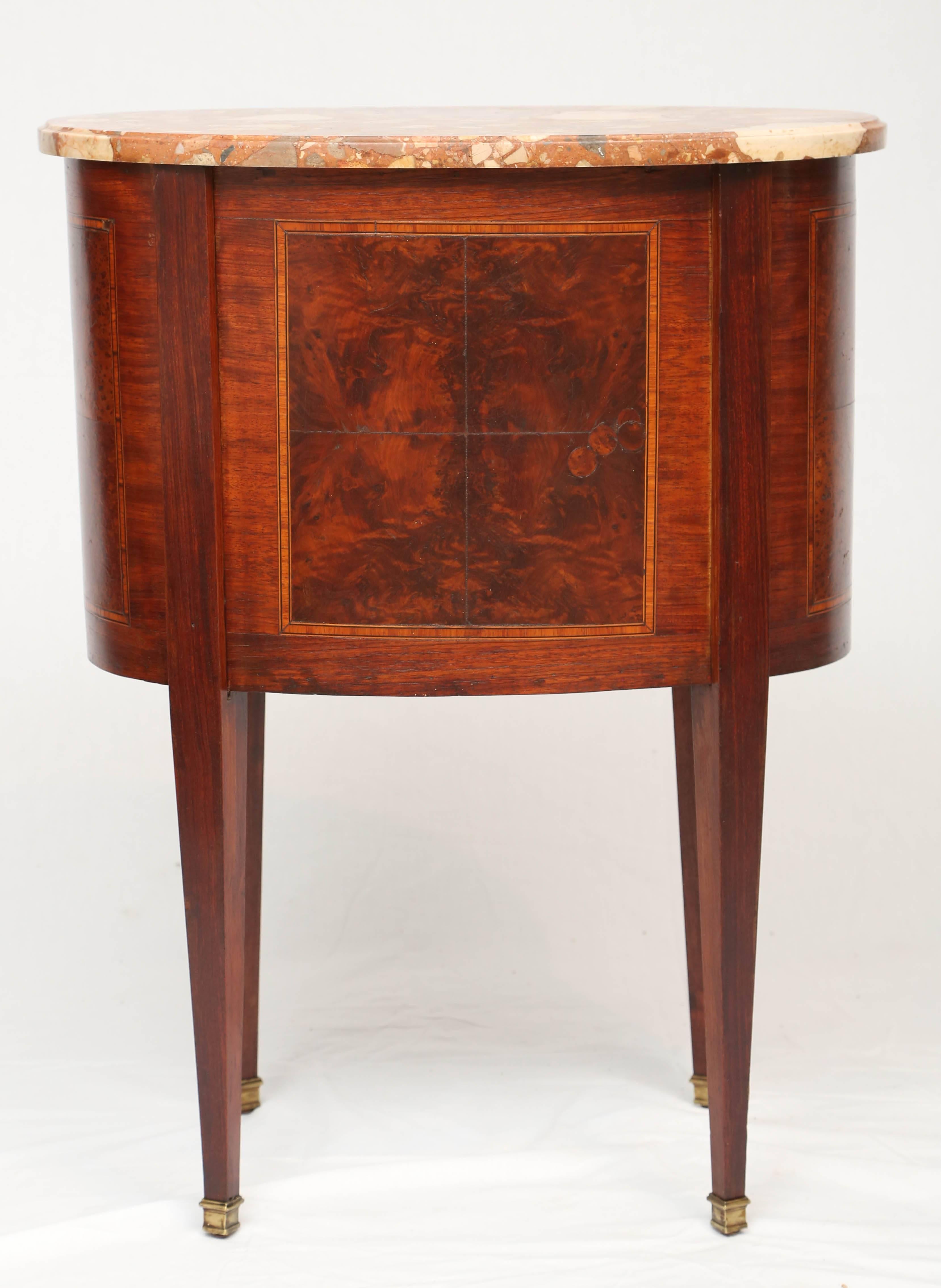 19th Century Inlaid and Parquetry French Commode with Marble Top For Sale 4