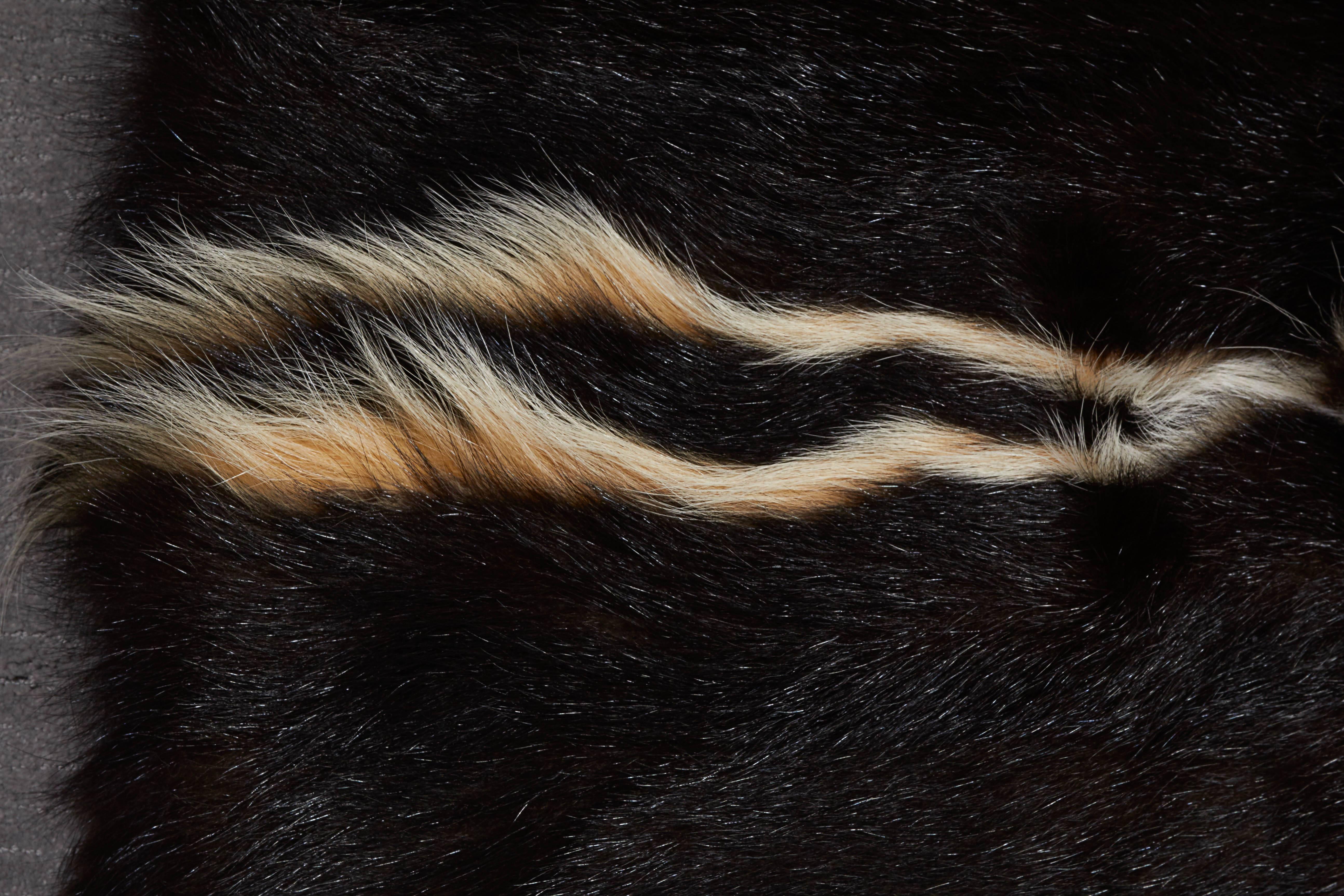 Modern Skunk Fur Rug or Throw