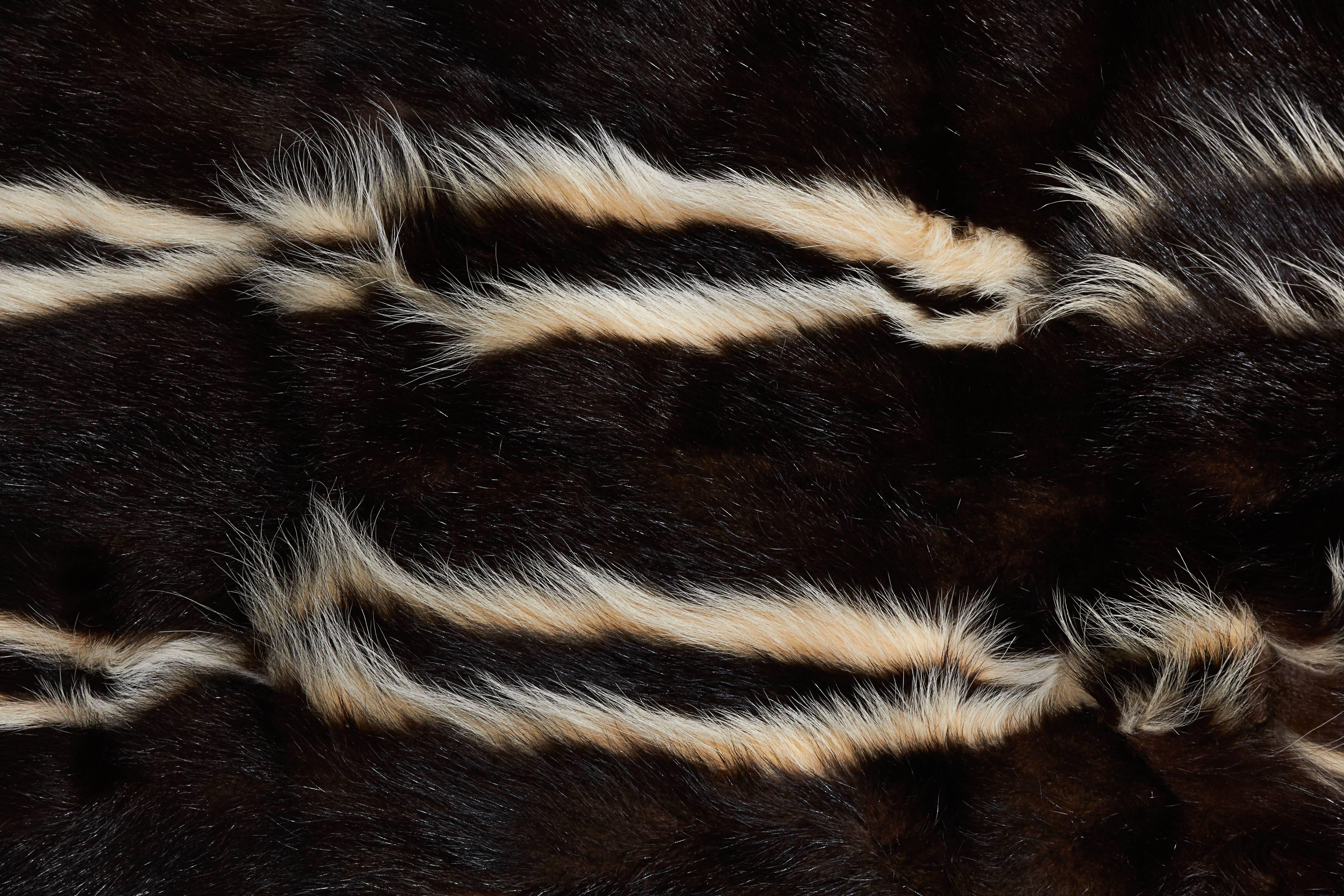 Italian Skunk Fur Rug or Throw